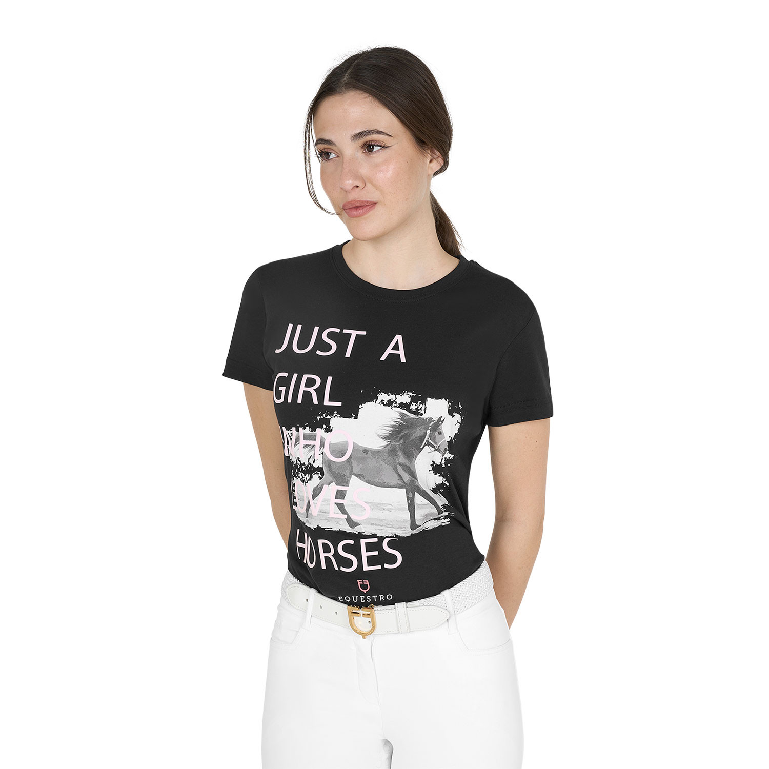 Damen-Baumwoll-T-Shirt Horse Lover