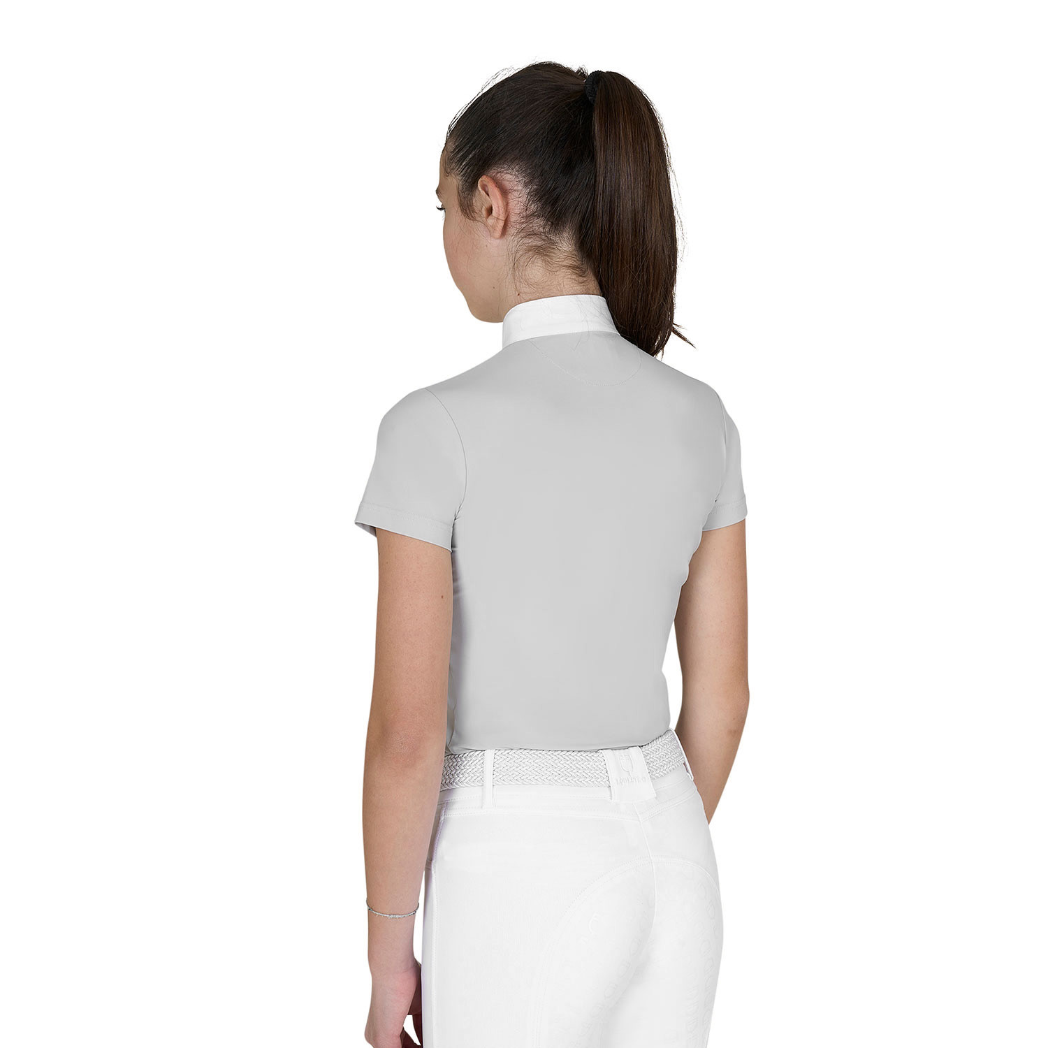 Mädchen-Turnierpolo Slim Fit mit Reißverschluss