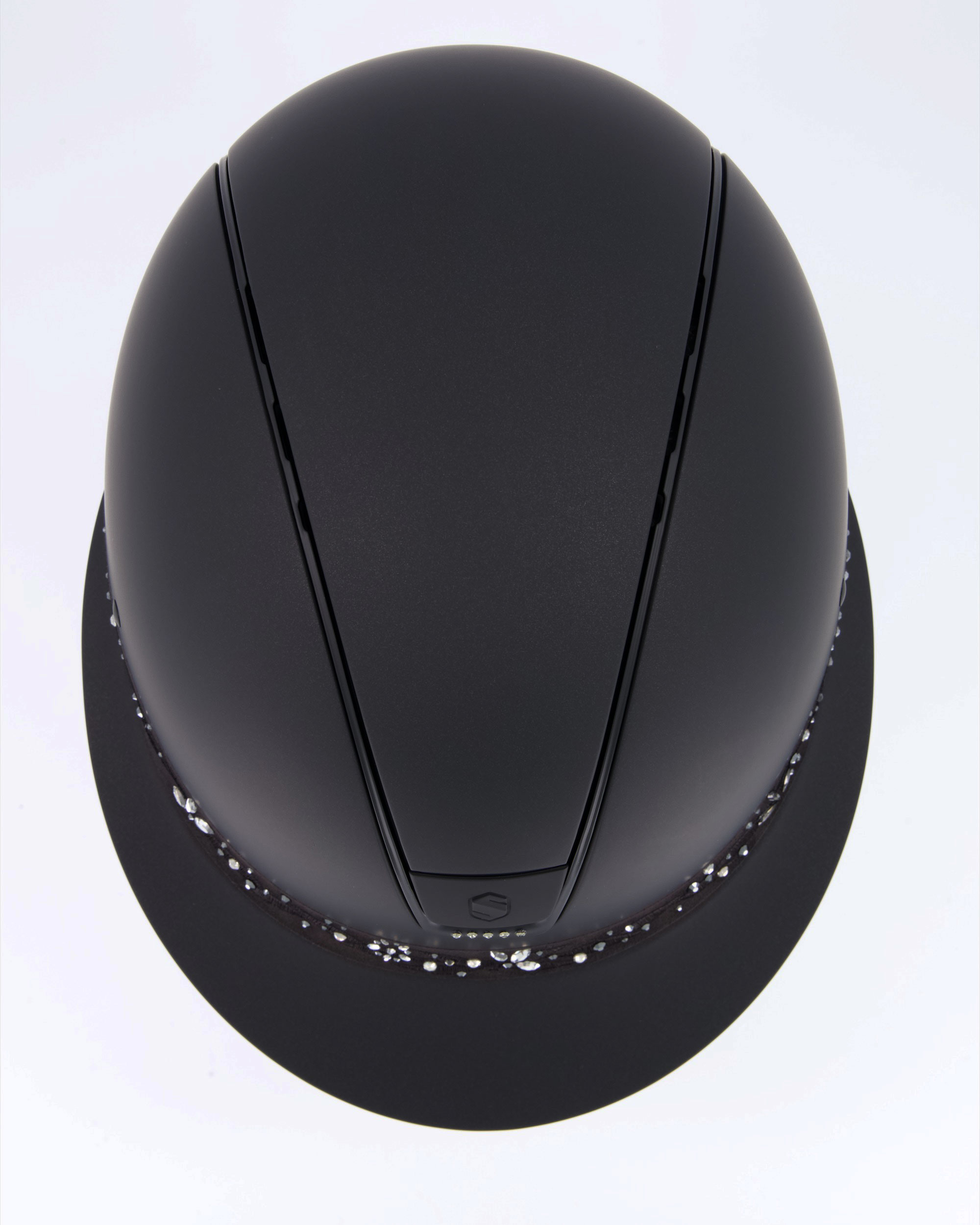 Reithelm Miss Shield Shadowmatt, Top Shadowmatt, Frontal Band Flower Majestic Jewerly Black, Blason u. Trim Matt Black, 5 Swarovski Black in schwarz
