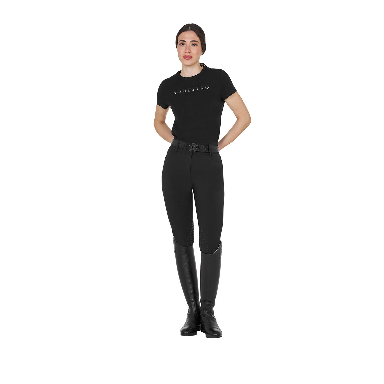 Damen-Baumwollshirt mit laminiertem Logo