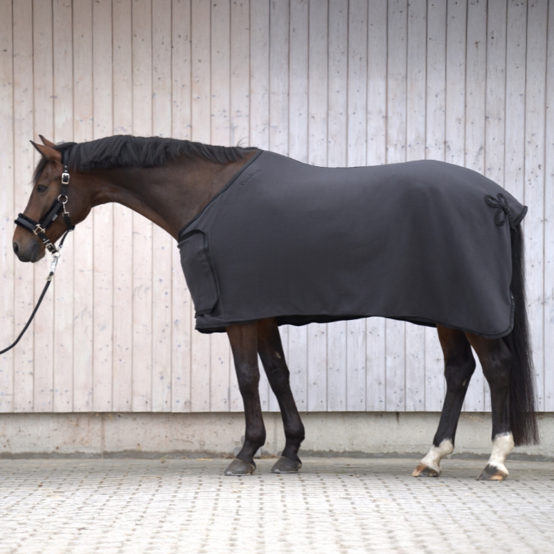 Fleece sweat rug with bib - removable