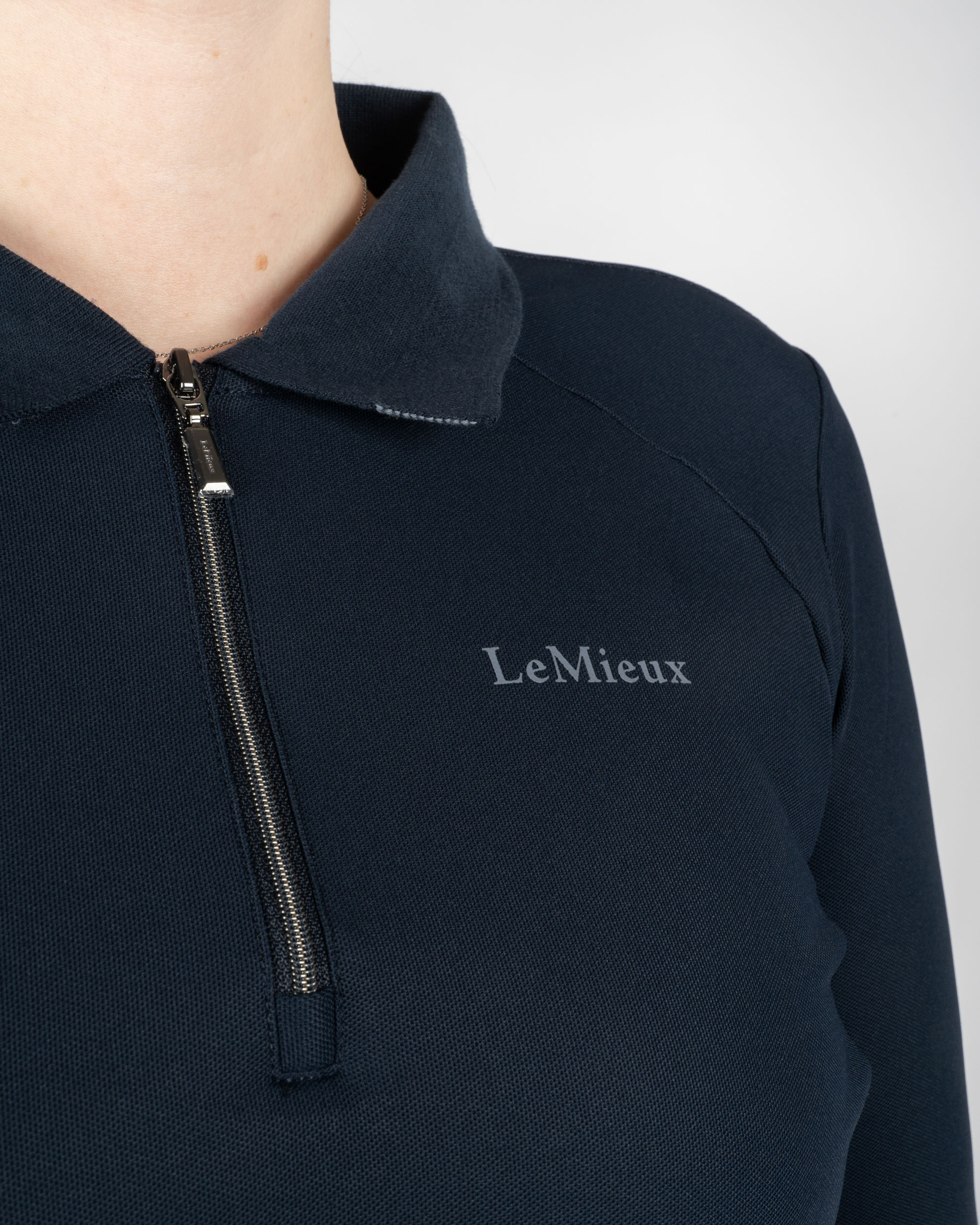 Longsleeve sports polo ladies in navy