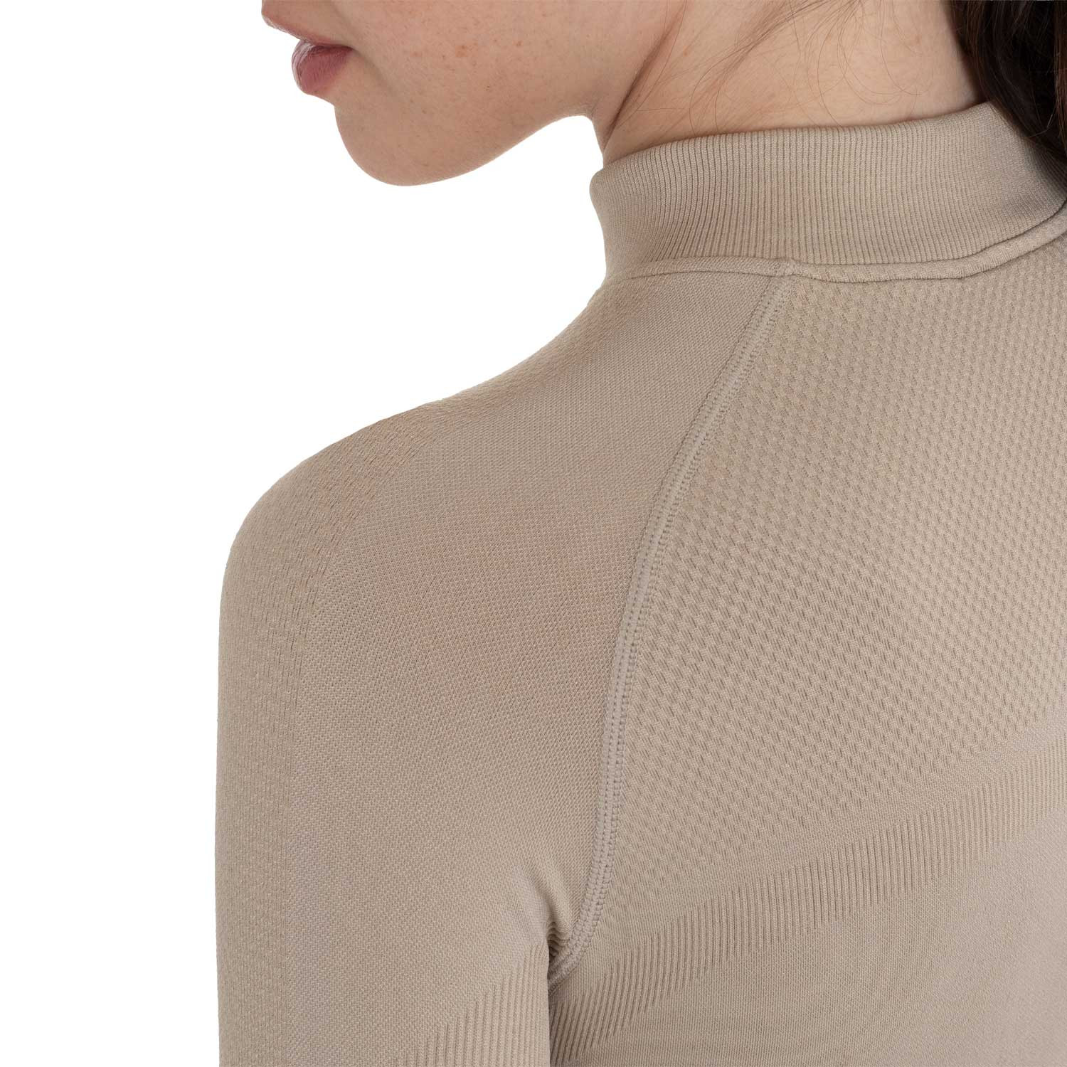 Trainings-Poloshirt für Damen aus technischem Strick mit Reißverschluss