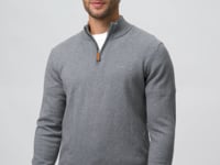 Herren Strickpullover mit Viertelreißverschluss