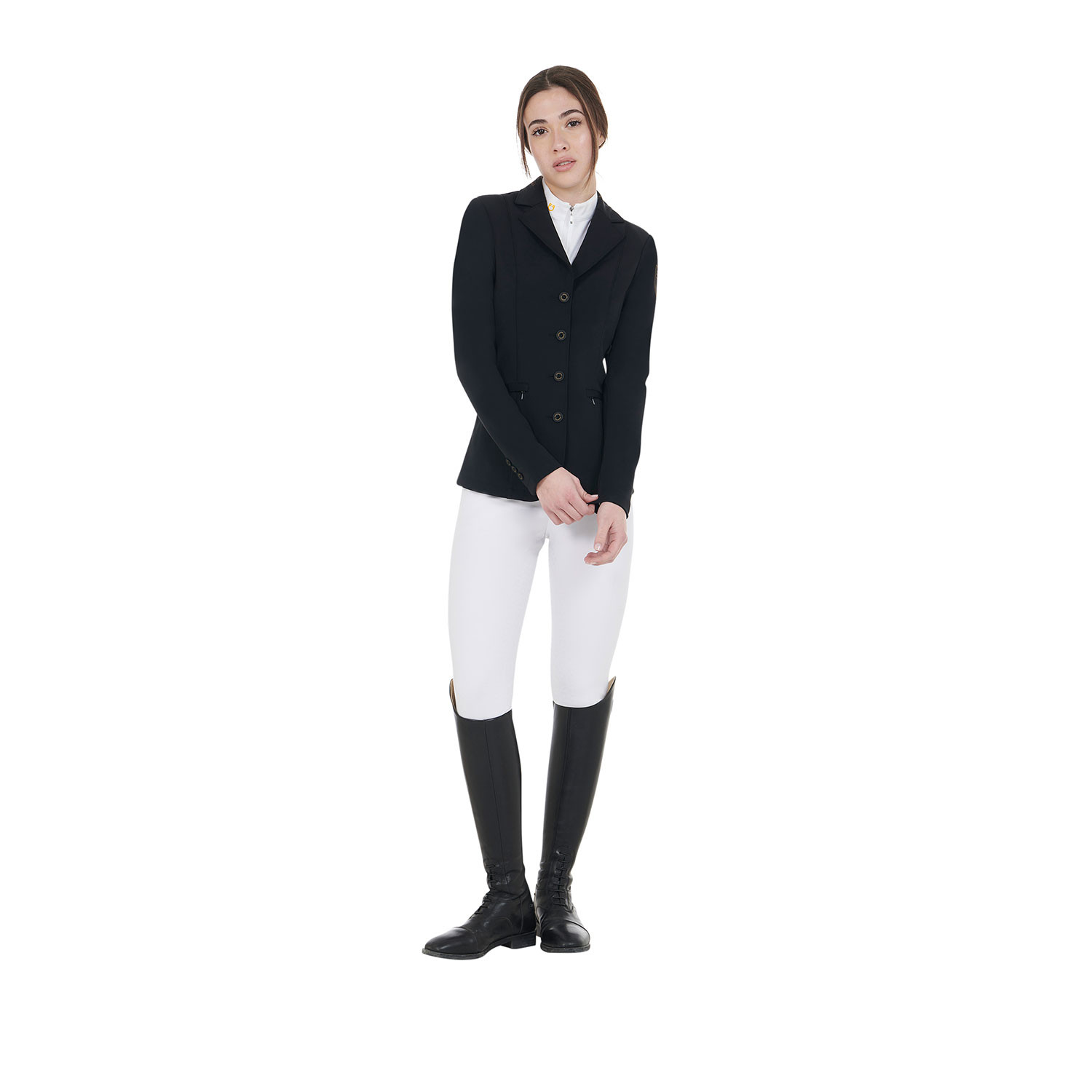 Damen-Turnierjacket mit kontrastfarbenem, gesticktem Logo