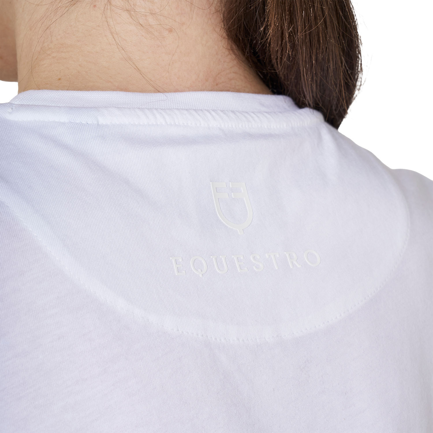 T-Shirt mit Monogramm-Logo in Velours-Optik für Damen