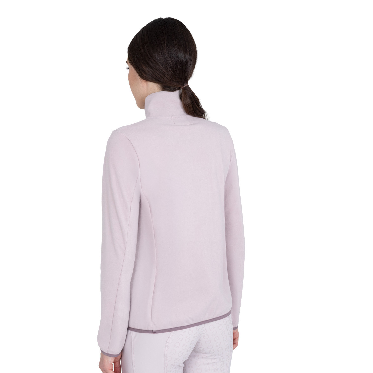 Damen-Fleece-Sweatshirt mit hohem Kragen und 3/4-Reißverschluss