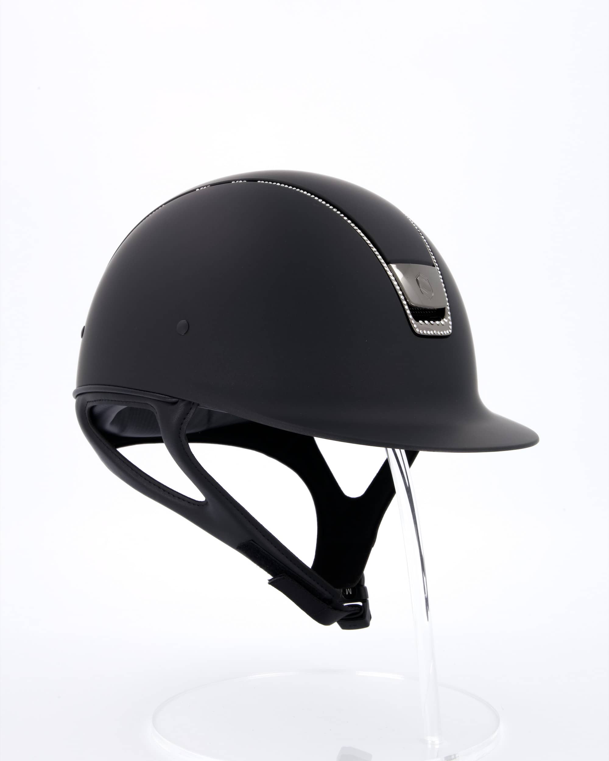 Riding helmet Shadowmatt Chrome with 255 Swarovski in black