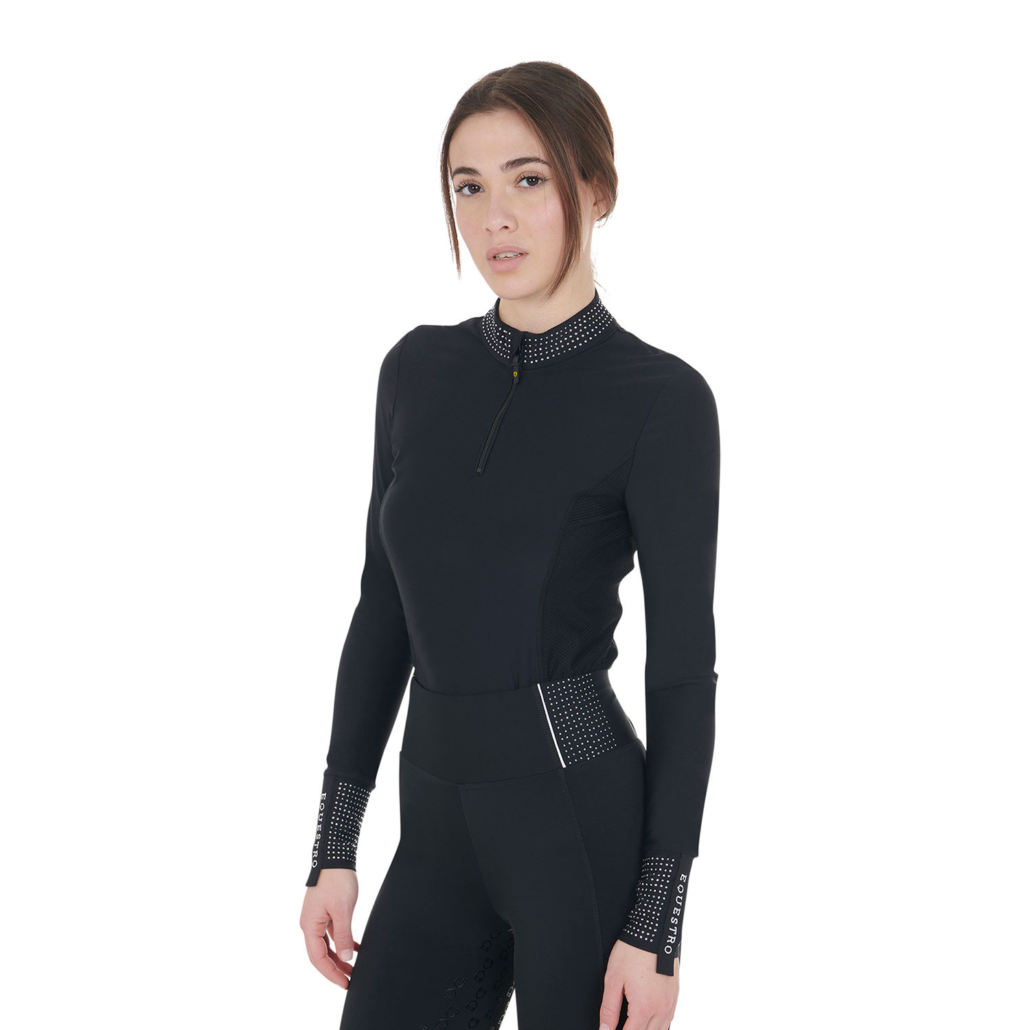 Technisches Trainings-Poloshirt mit Strass