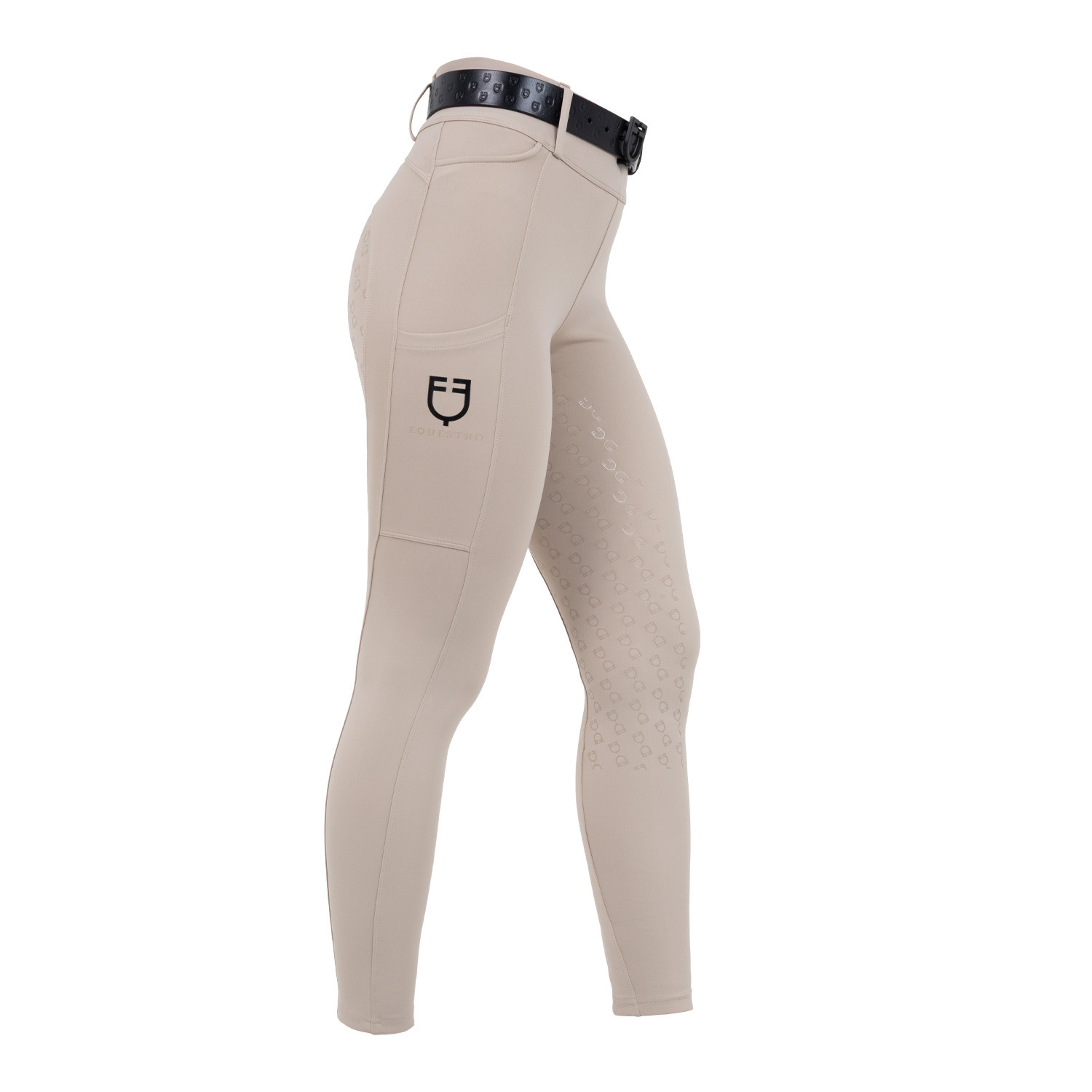Damen-Leggings mit hohem Bund und Gürtelschlaufen