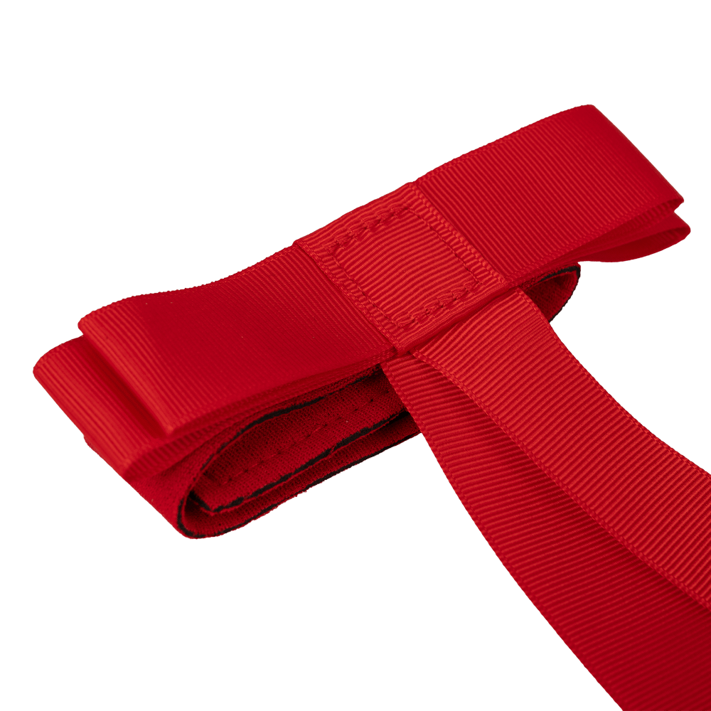 Rote Schleife mit Klettverschluss