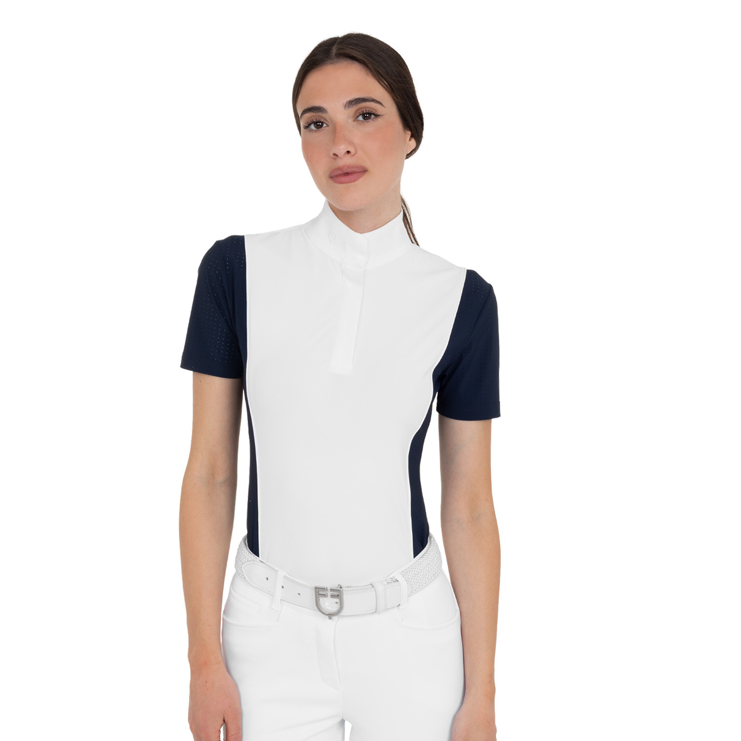 Damen-Turnierpolo kurzarm mit Mesh-Einsätzen