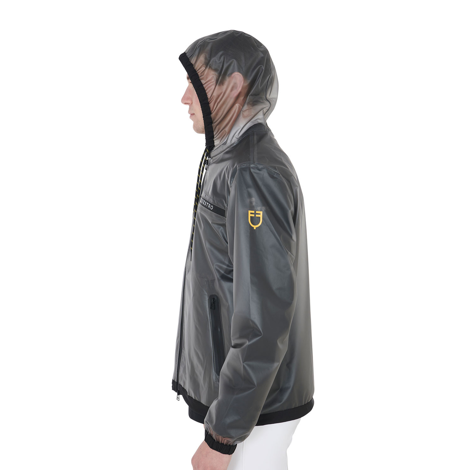 Transparente technische Regenjacke für Herren