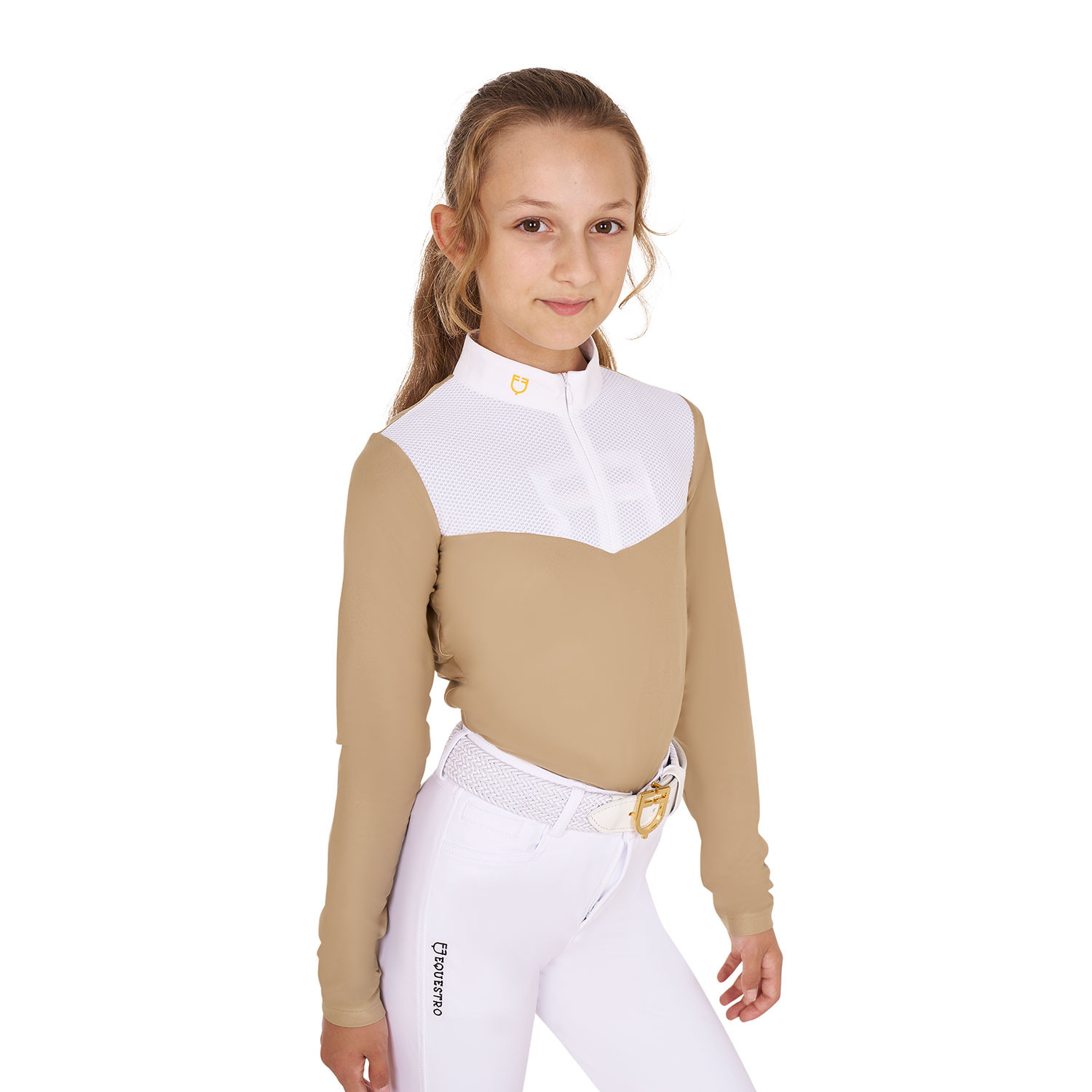 Mädchen-Poloshirt mit langen Ärmeln