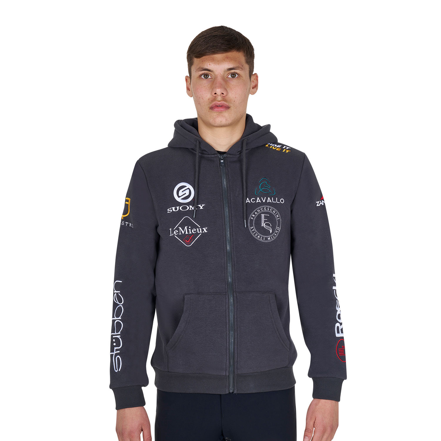 Herren-Sweatshirt mit Kapuze und Multi-Logo