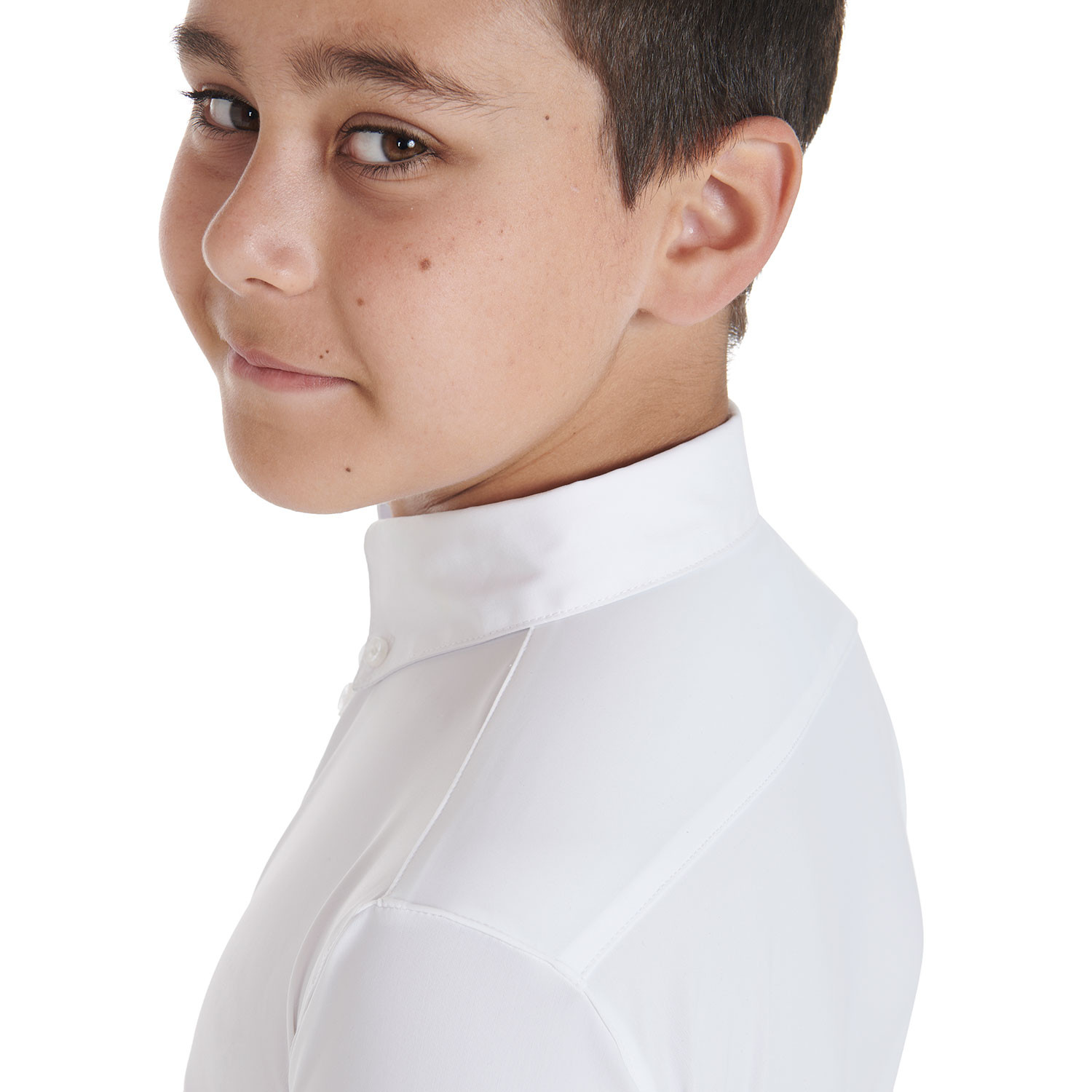 Schmal geschnittenes Turnierpoloshirt mit drei Knöpfen für Jungen