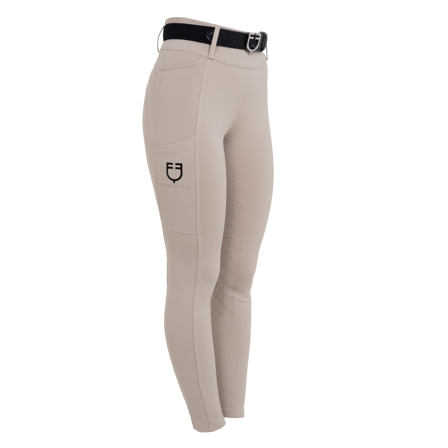 Damen-Leggings mit hohem Bund und Gürtelschlaufen