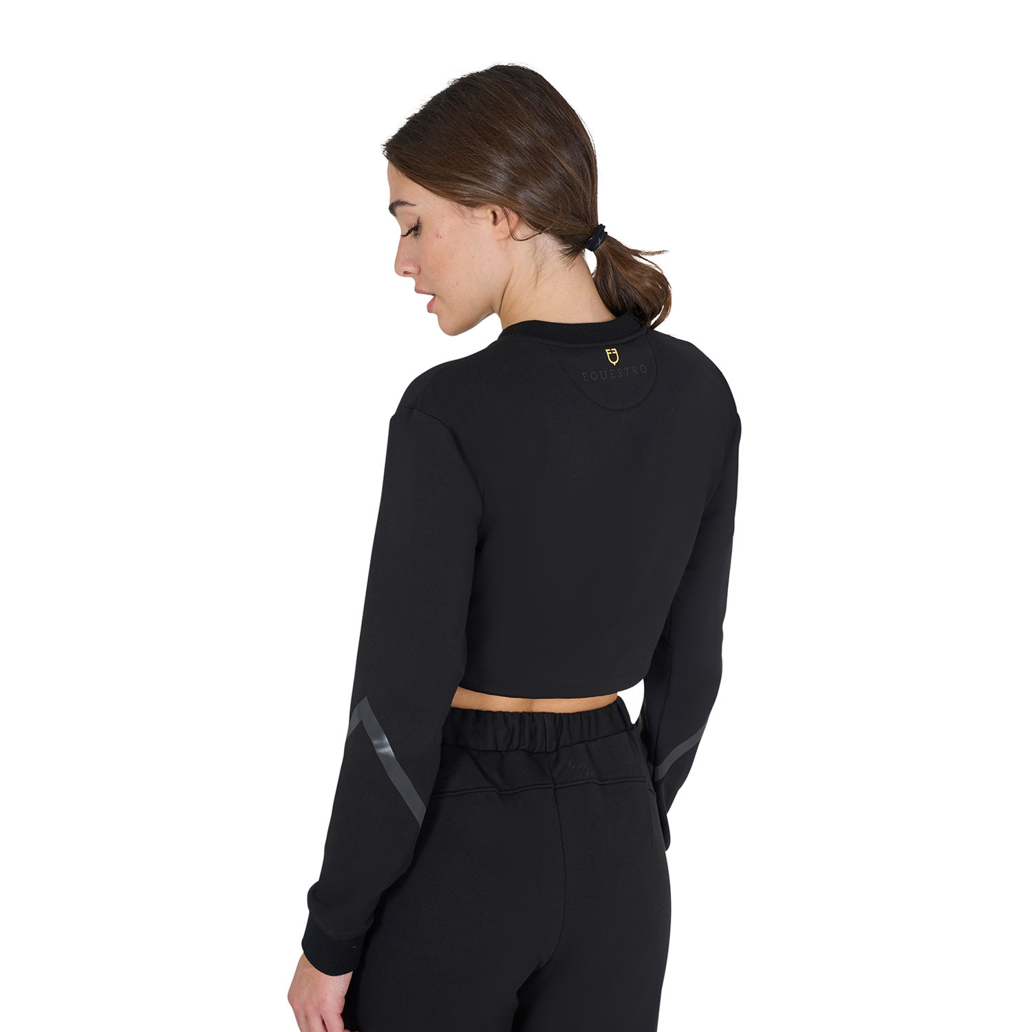 Kurzes Damen-Sweatshirt mit Rundhalsausschnitt