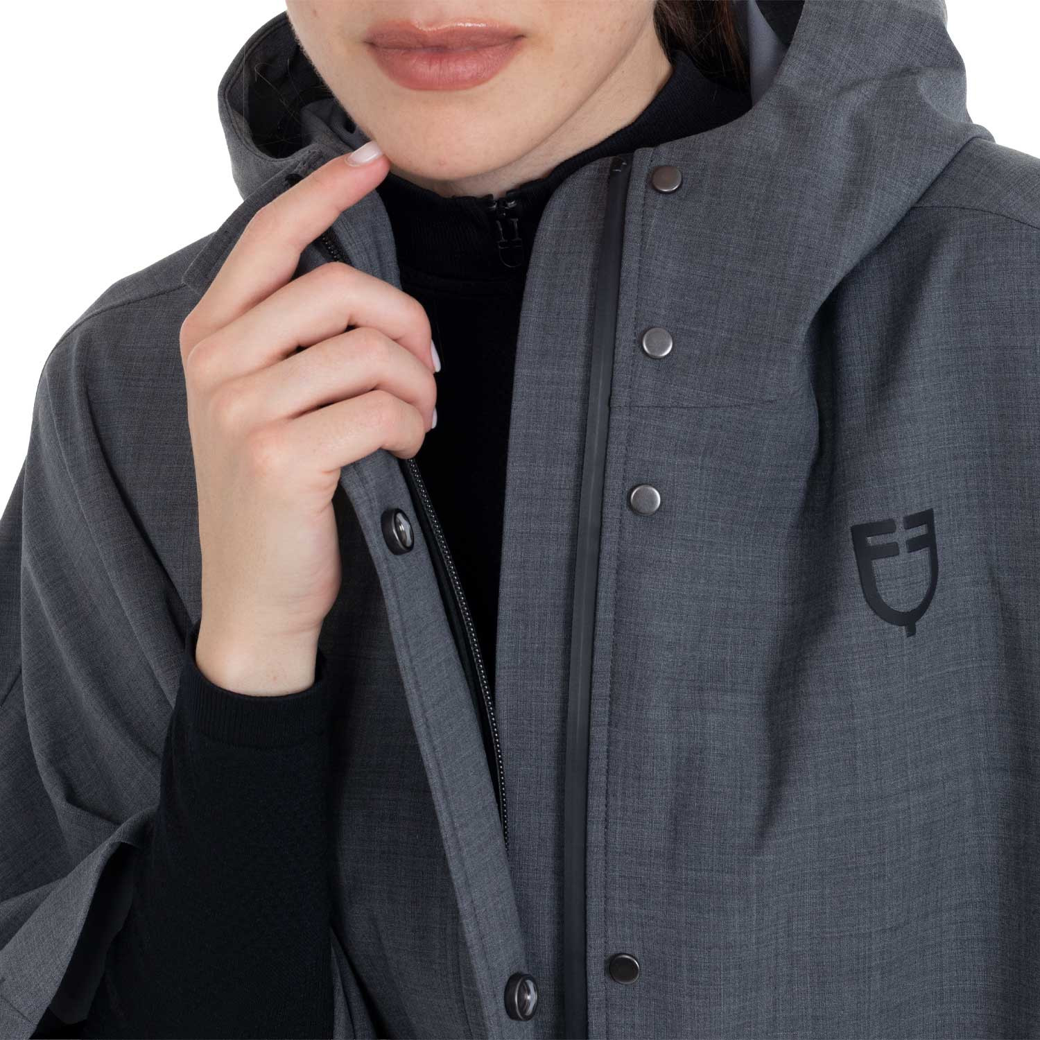 Regenabweisende Cape für Damen aus Wollmischung