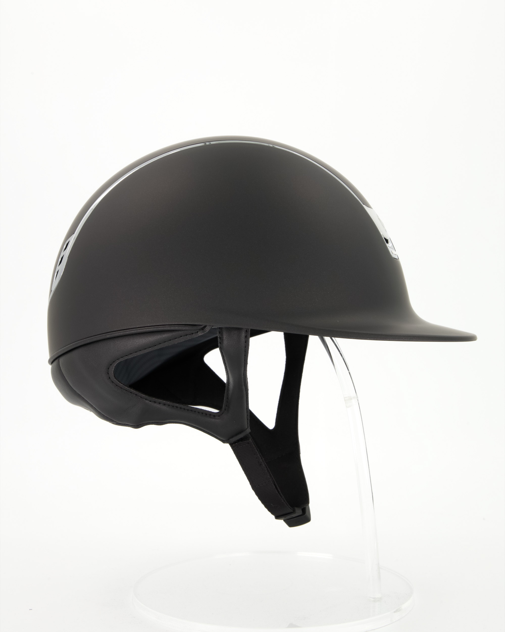 Reithelm 2.0 Shadowmatt Black, Trim u. Blason Chrome Silver , 5 Swarovski in schwarz