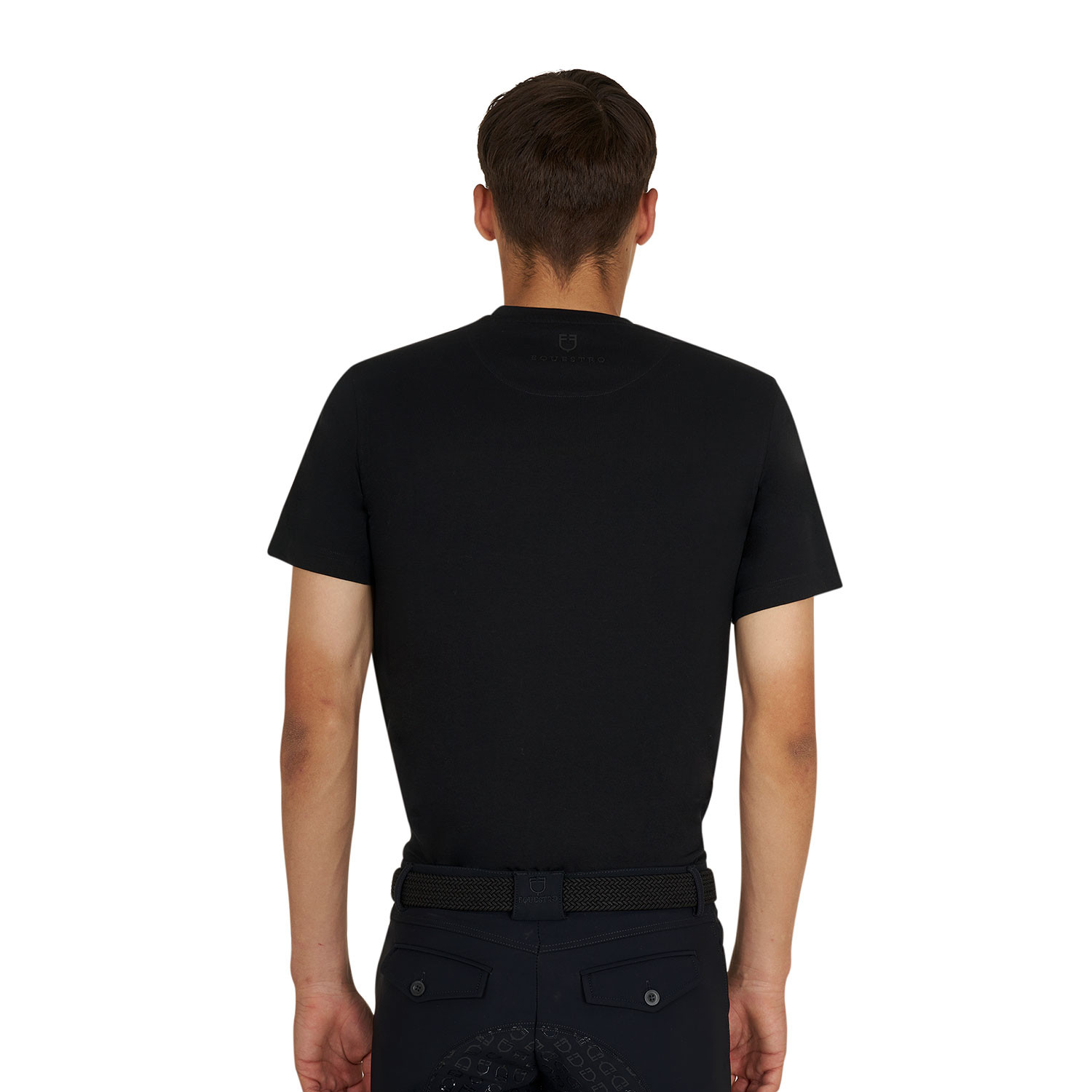 Herren-Basic-T-Shirt mit glänzendem Logo