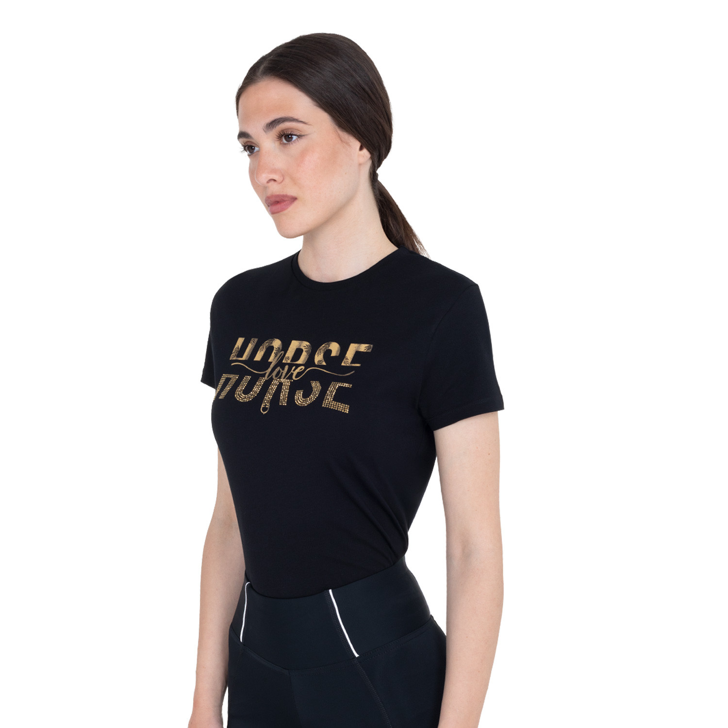Baumwoll-T-Shirt Horse Love für Damen