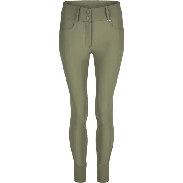 Reithose Damen Classic Sports Vollgrip in olive