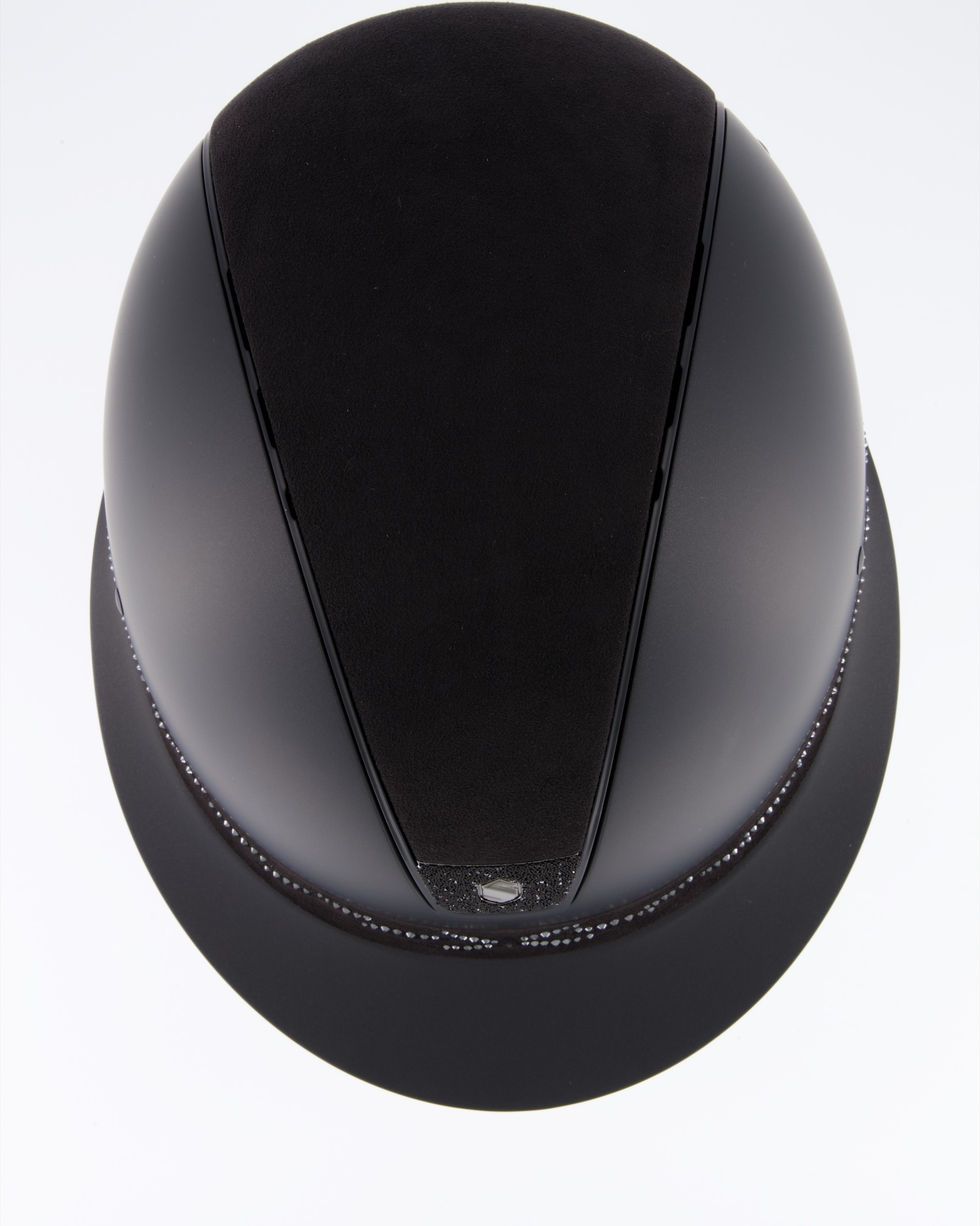 Reithelm Miss Shield Shadowmatt, Top Alcantara Black, Frontal Band Flower Swarovski Black, Trim Matt Black, Blason Crystal Fabric Black in schwarz