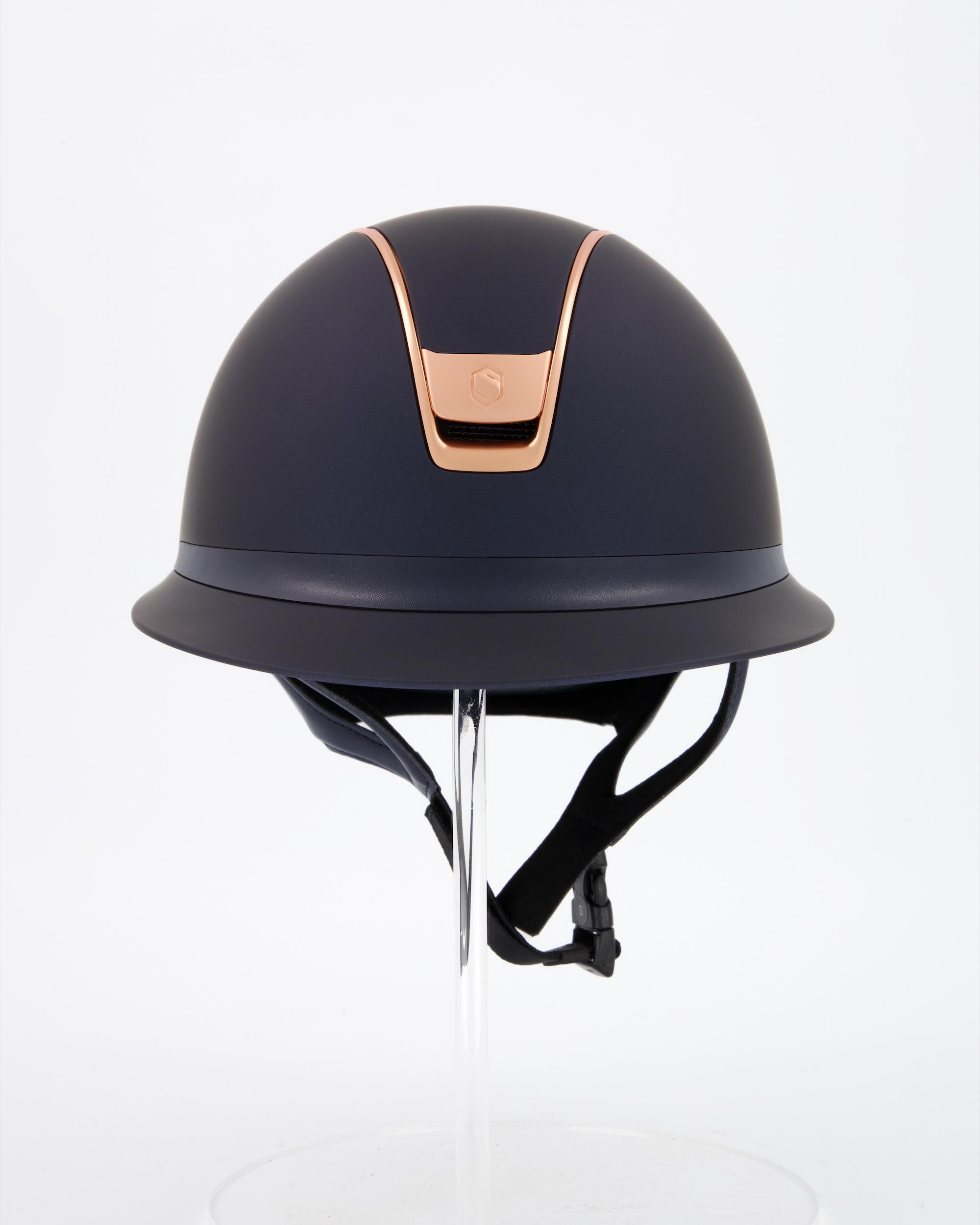 Reithelm 2.0 Miss Shield Shadowmatt Blue, Trim u. Blason Matt Pink Gold in blau