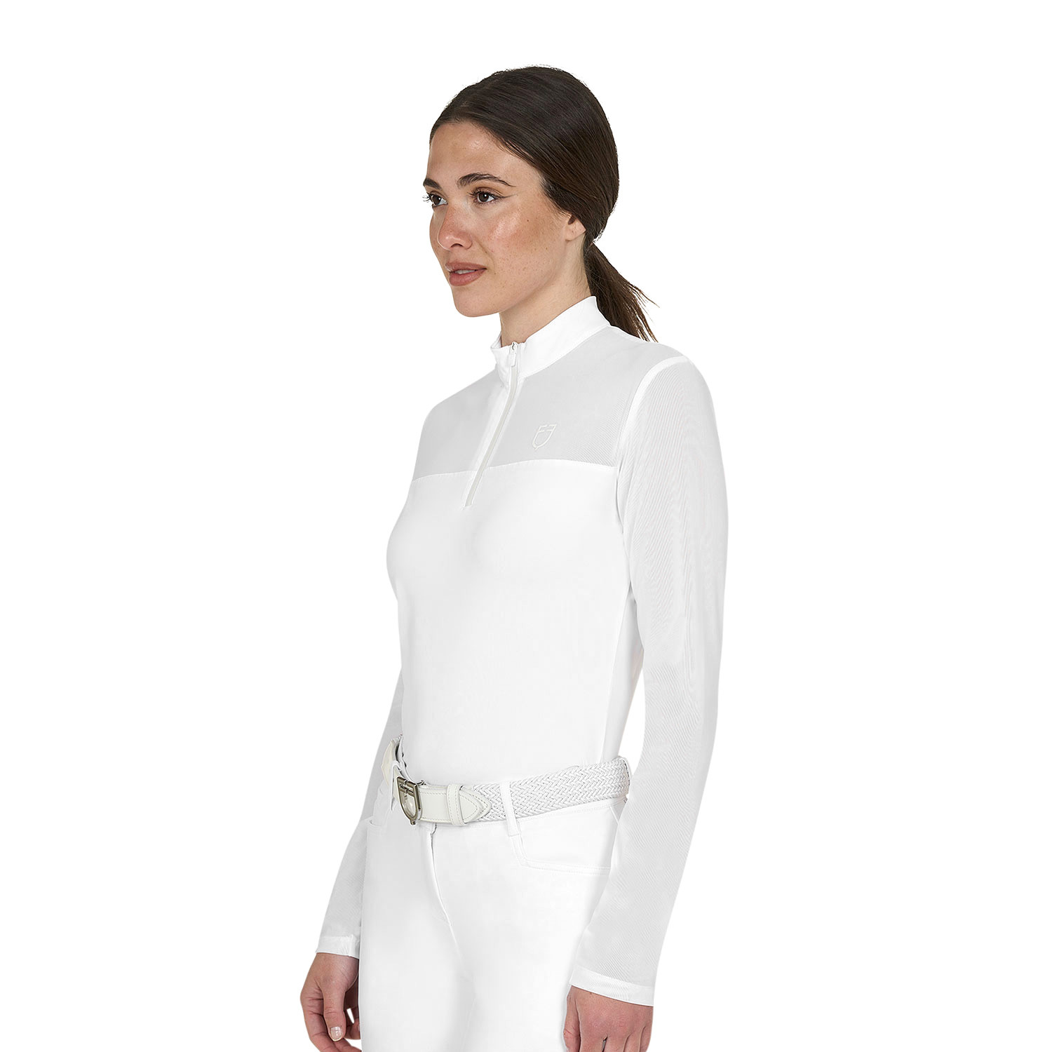Langarm-Turnierpolo für Damen mit Micro-Mesh-Einsätzen