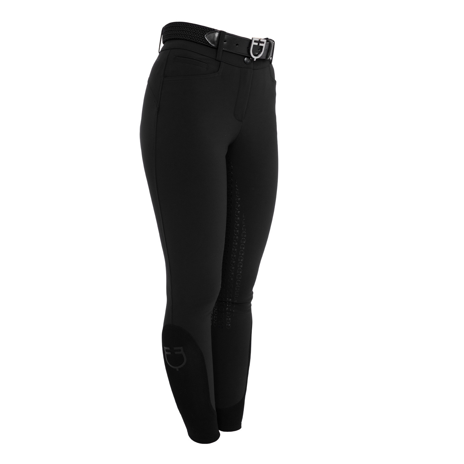 Pantalon d'équitation femme taille haute à fond intégral en tissu bi-stretch