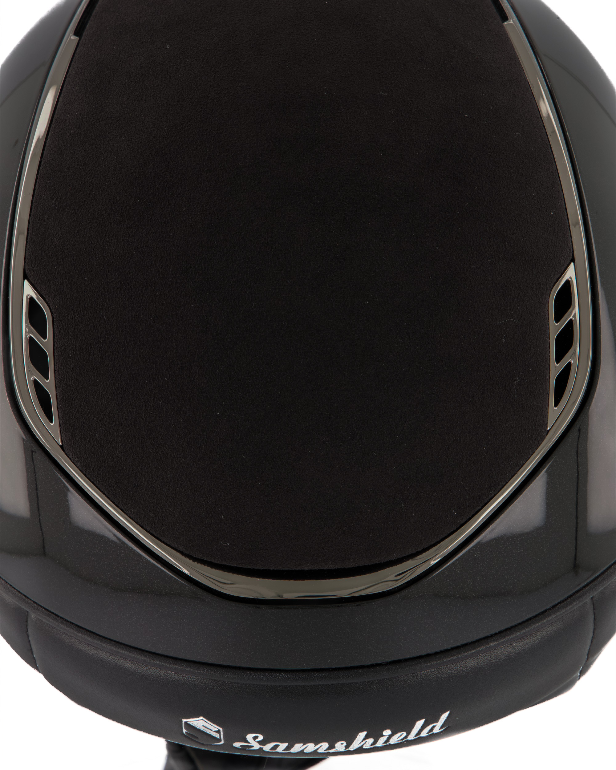 Riding helmet 2.0 Miss Shield Shadowglossy Alcantara 5 Swarovski in black