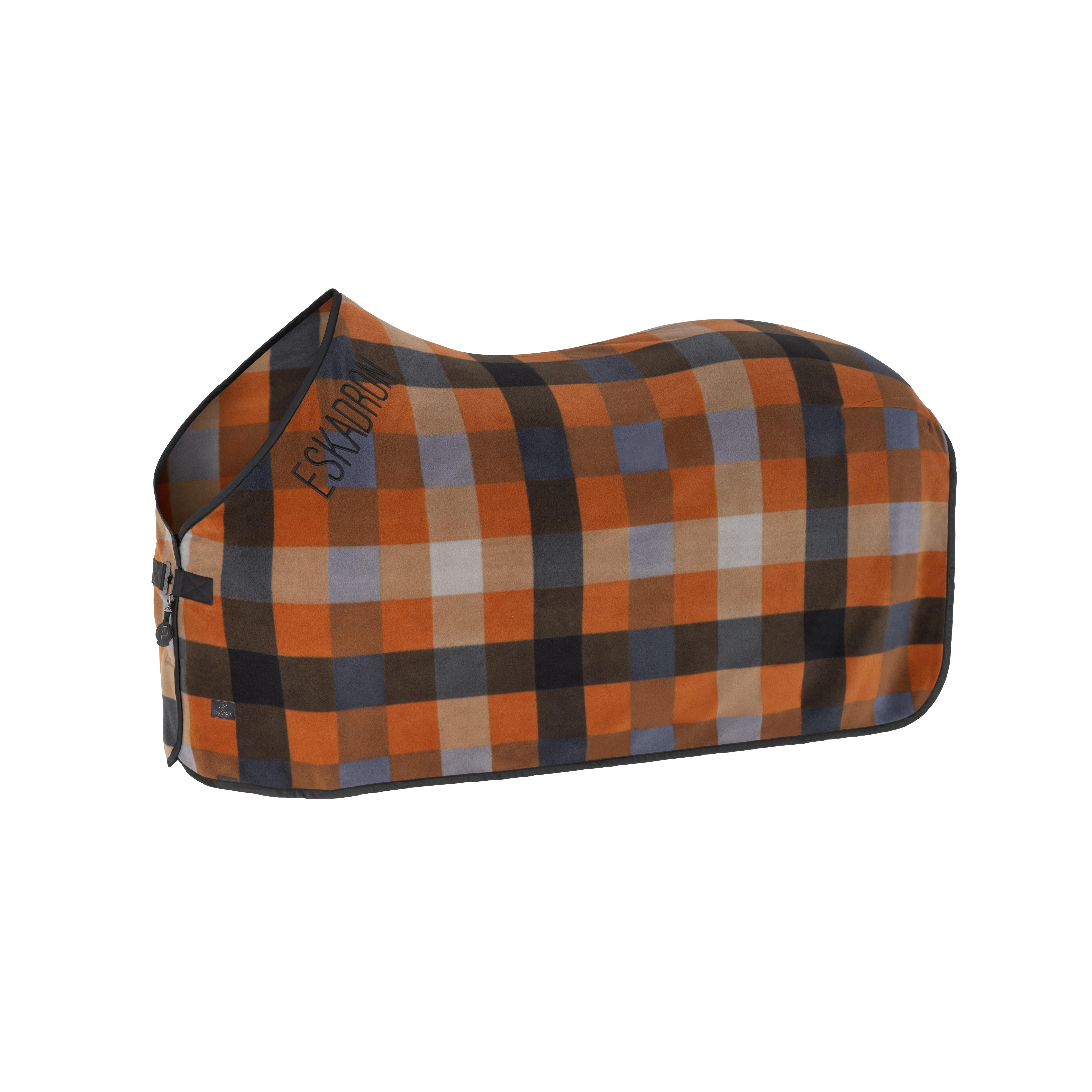 Abschwitzdecke Platinum Fleece Check in schwarz-amber