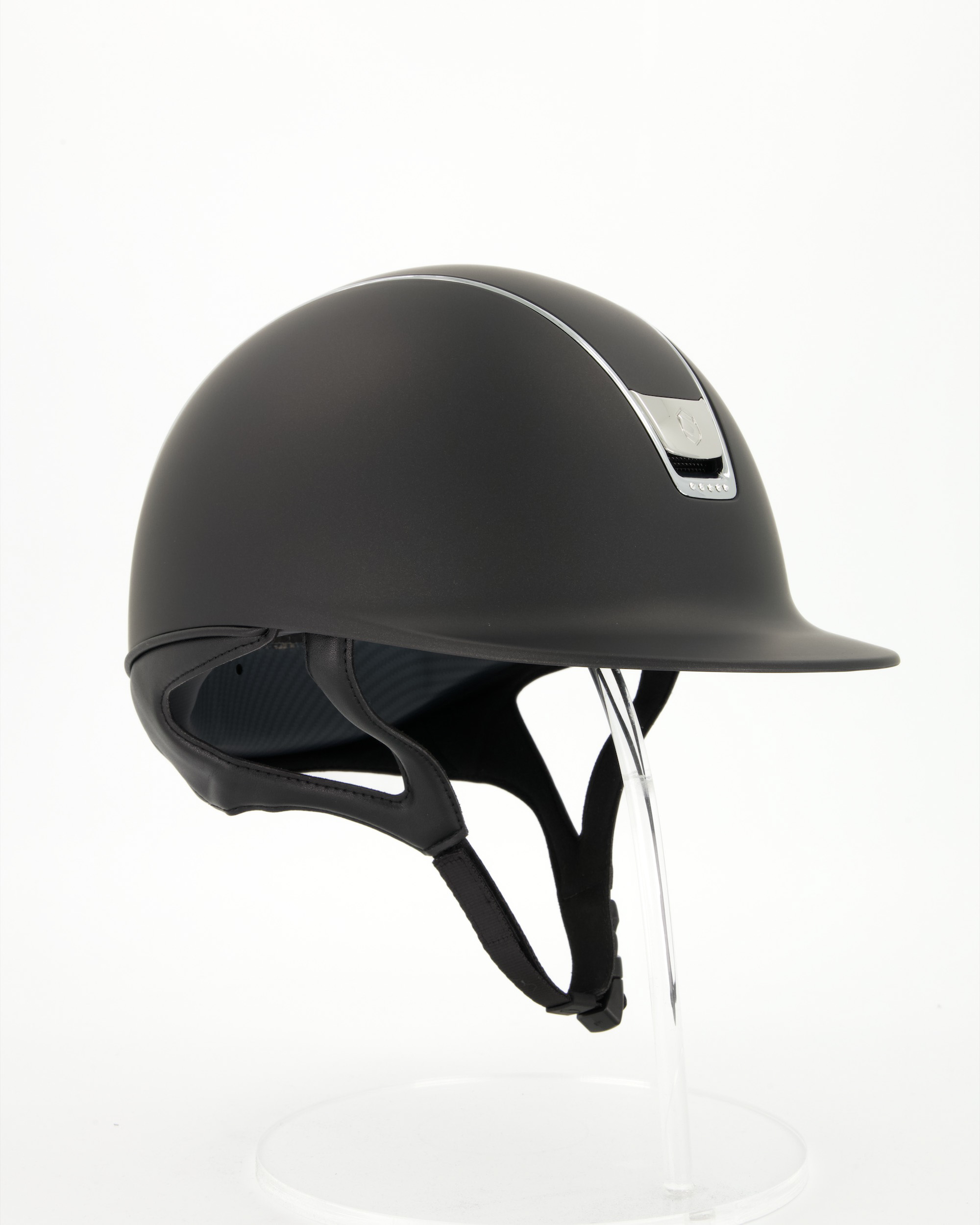 Reithelm 2.0 Shadowmatt Black, Trim u. Blason Chrome Silver , 5 Swarovski in schwarz