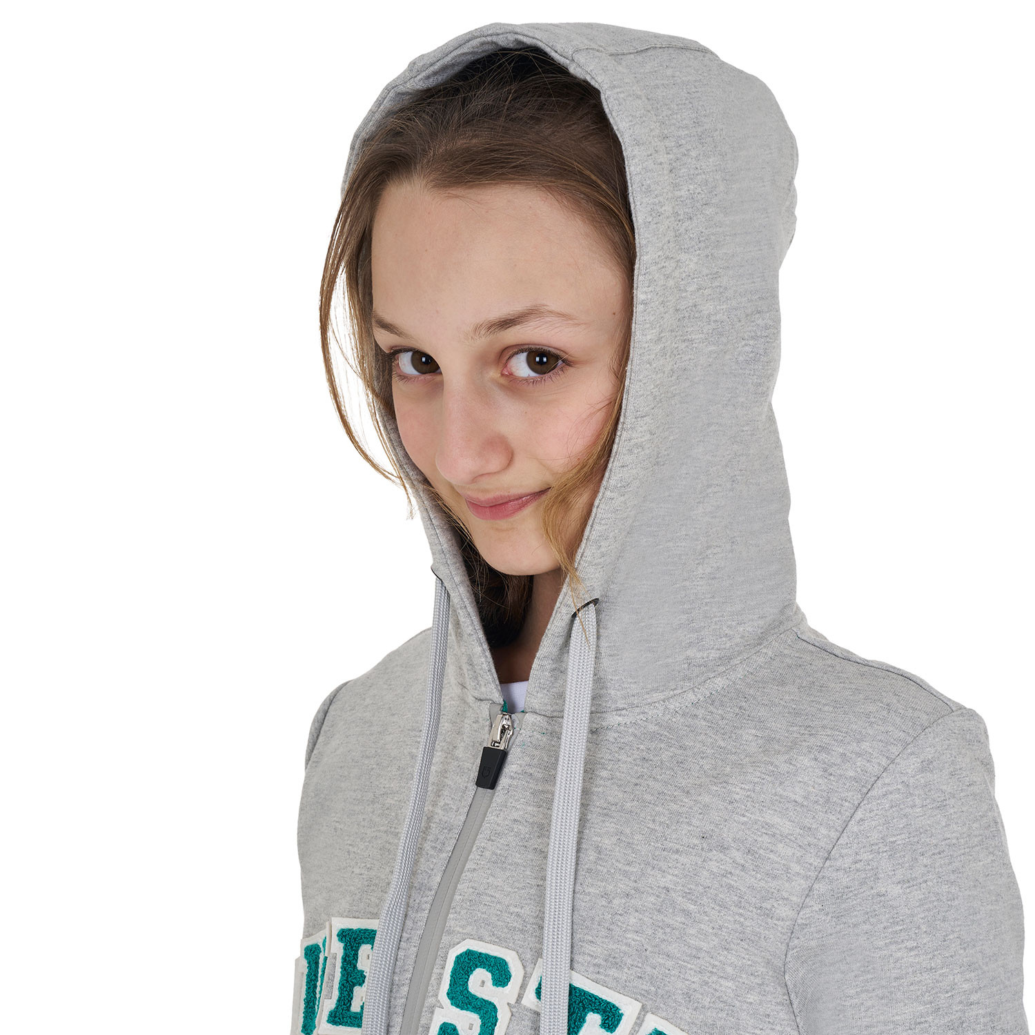 Kinder-Hoodie mit Reißverschluss und Schwamm-Schriftzug