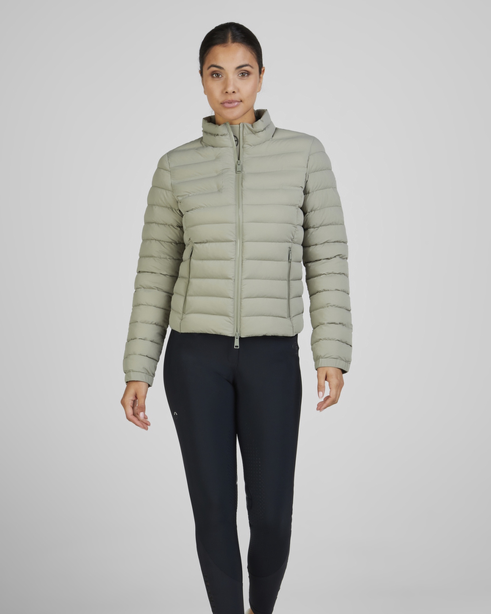Ladies Quilted jacket in light moss