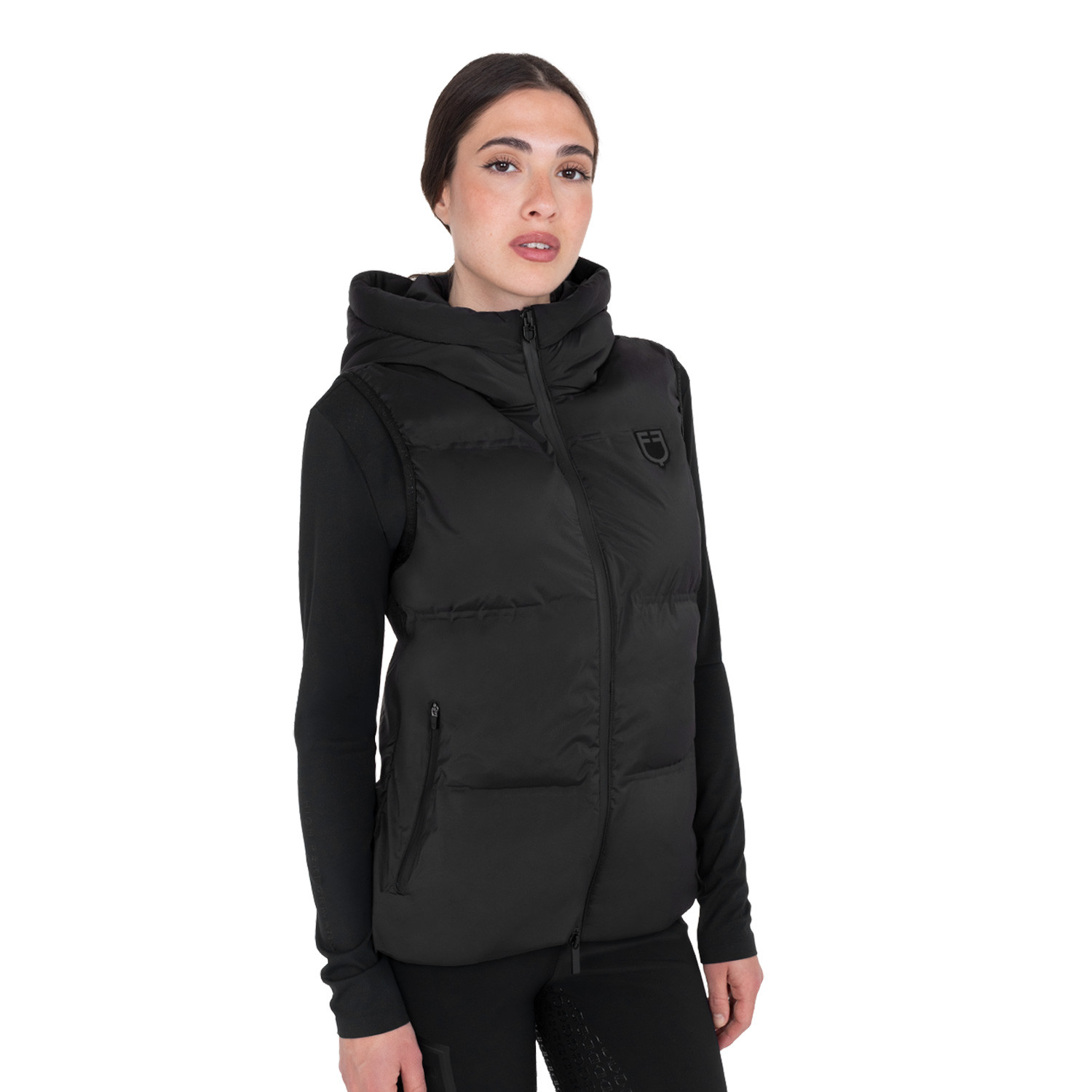 Technische ärmellose Damenjacke mit Kapuze Ridertechnology
