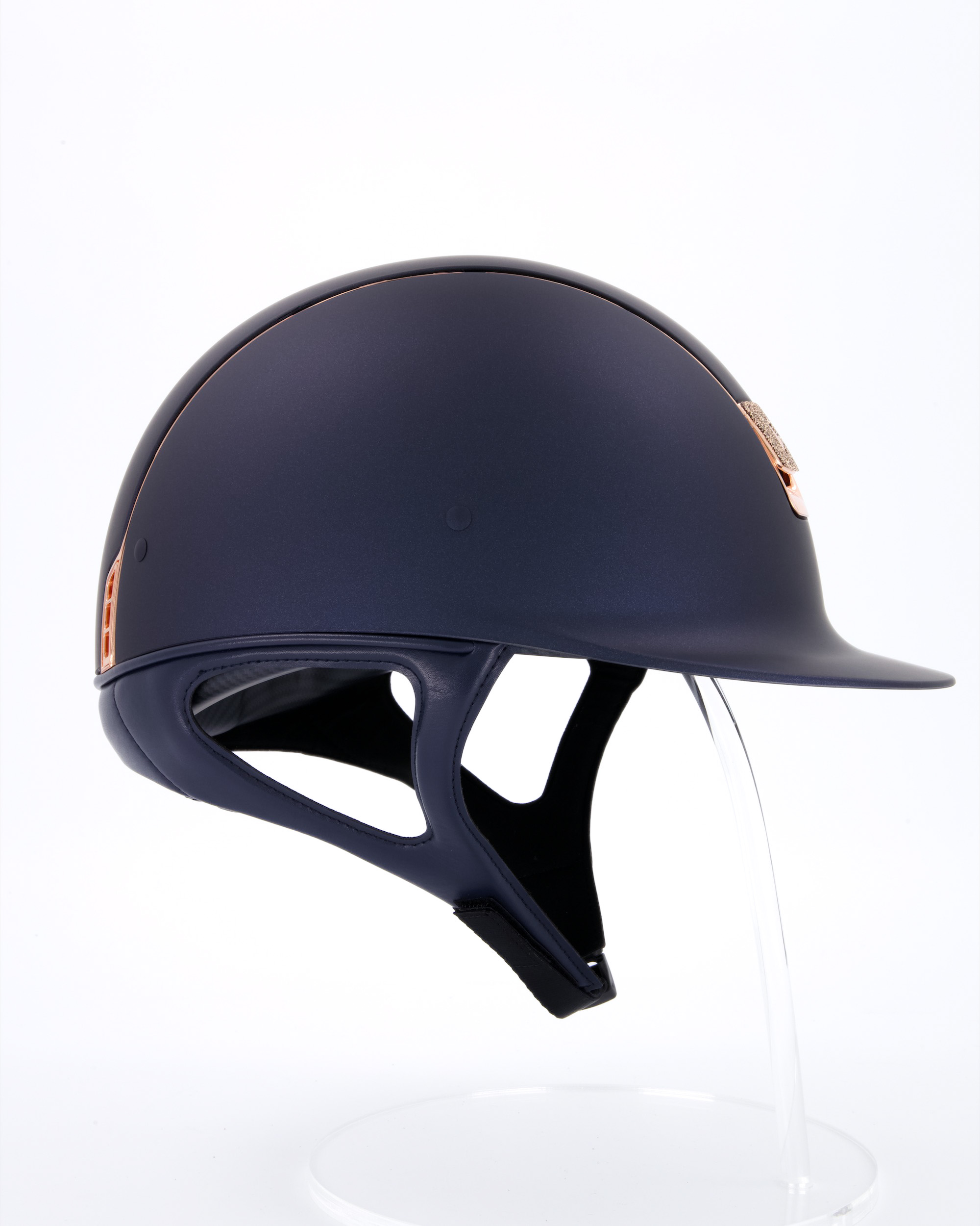 Riding helmet Shadowmatt Rose Chrome Blason Crystal Fabric Rose in blue