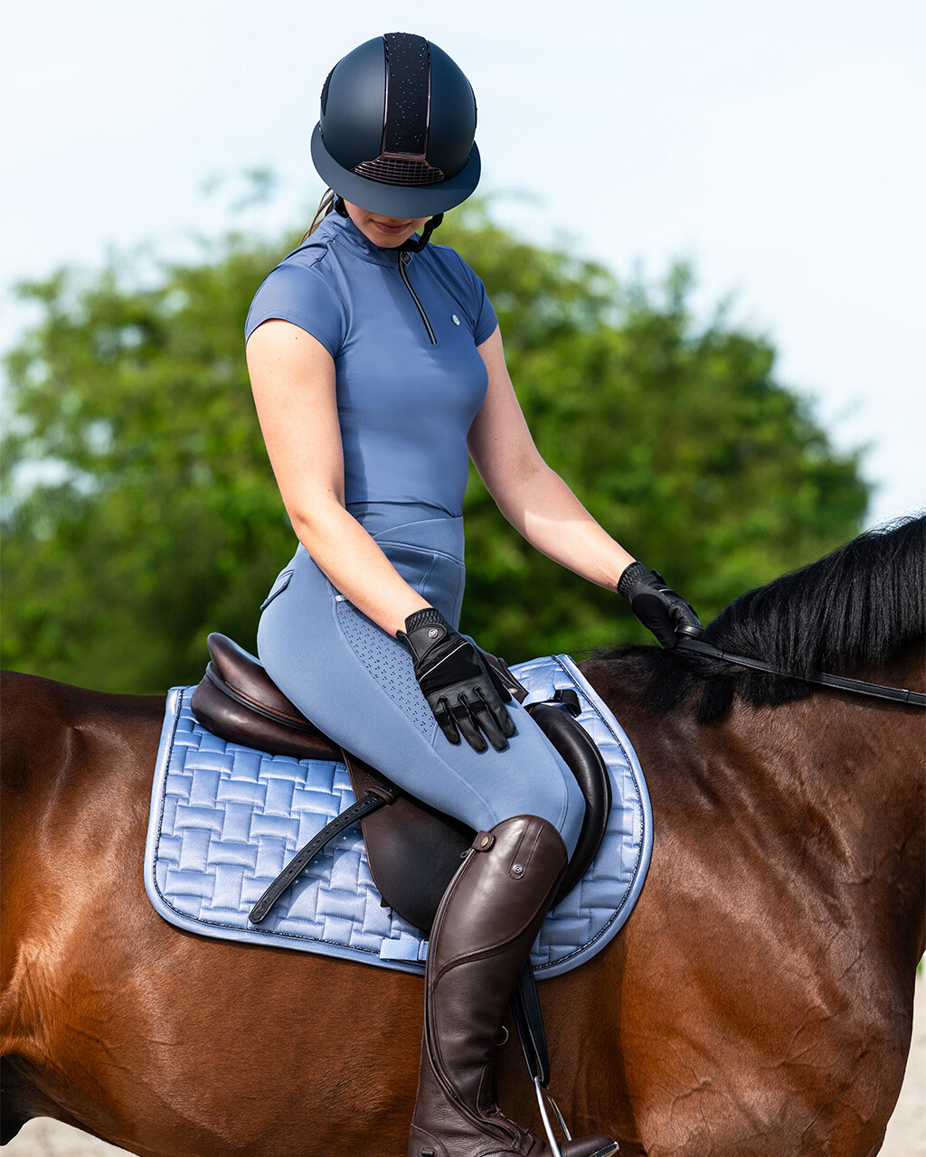 Schabracke Aubree in misty blue