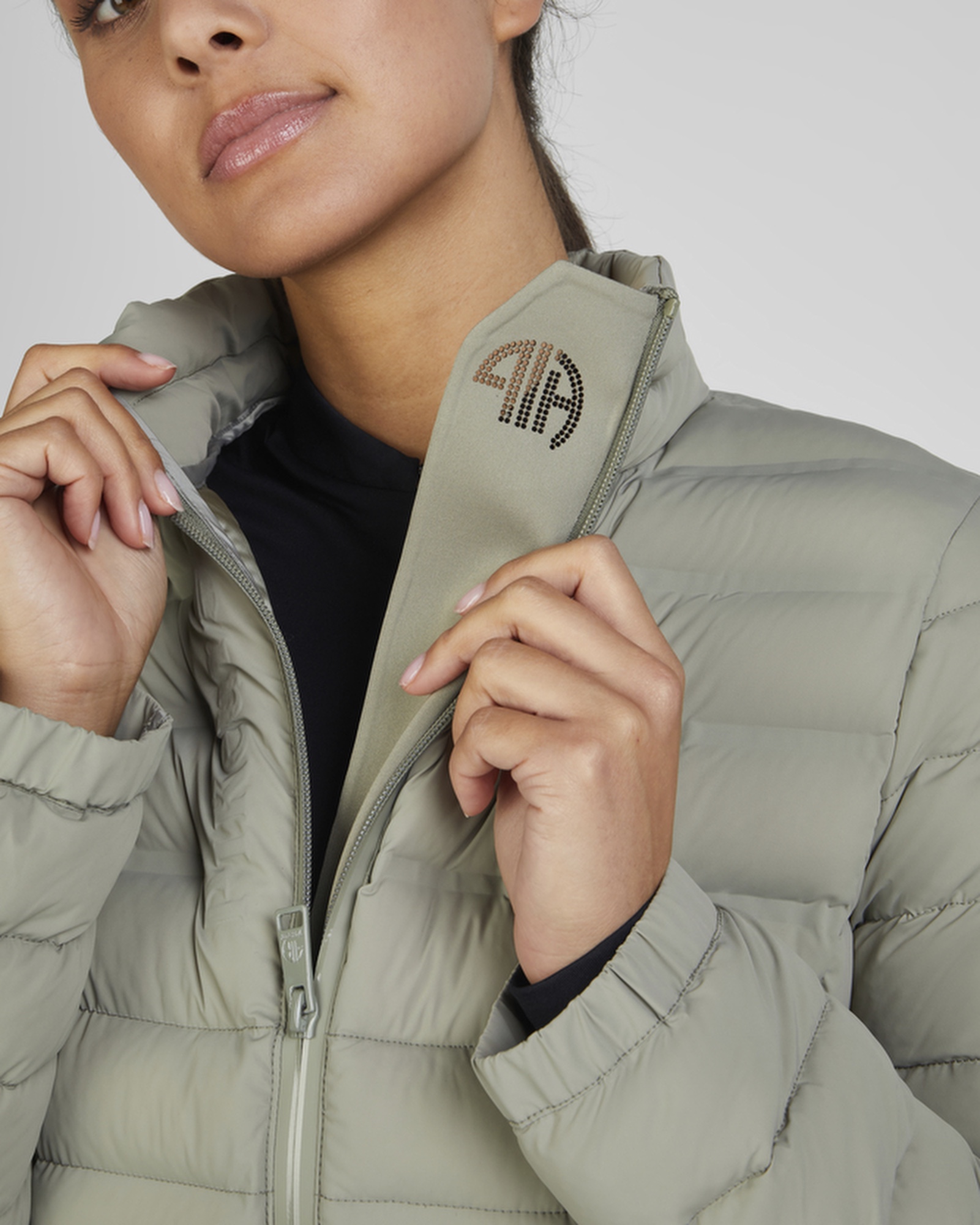 Ladies Quilted jacket in light moss