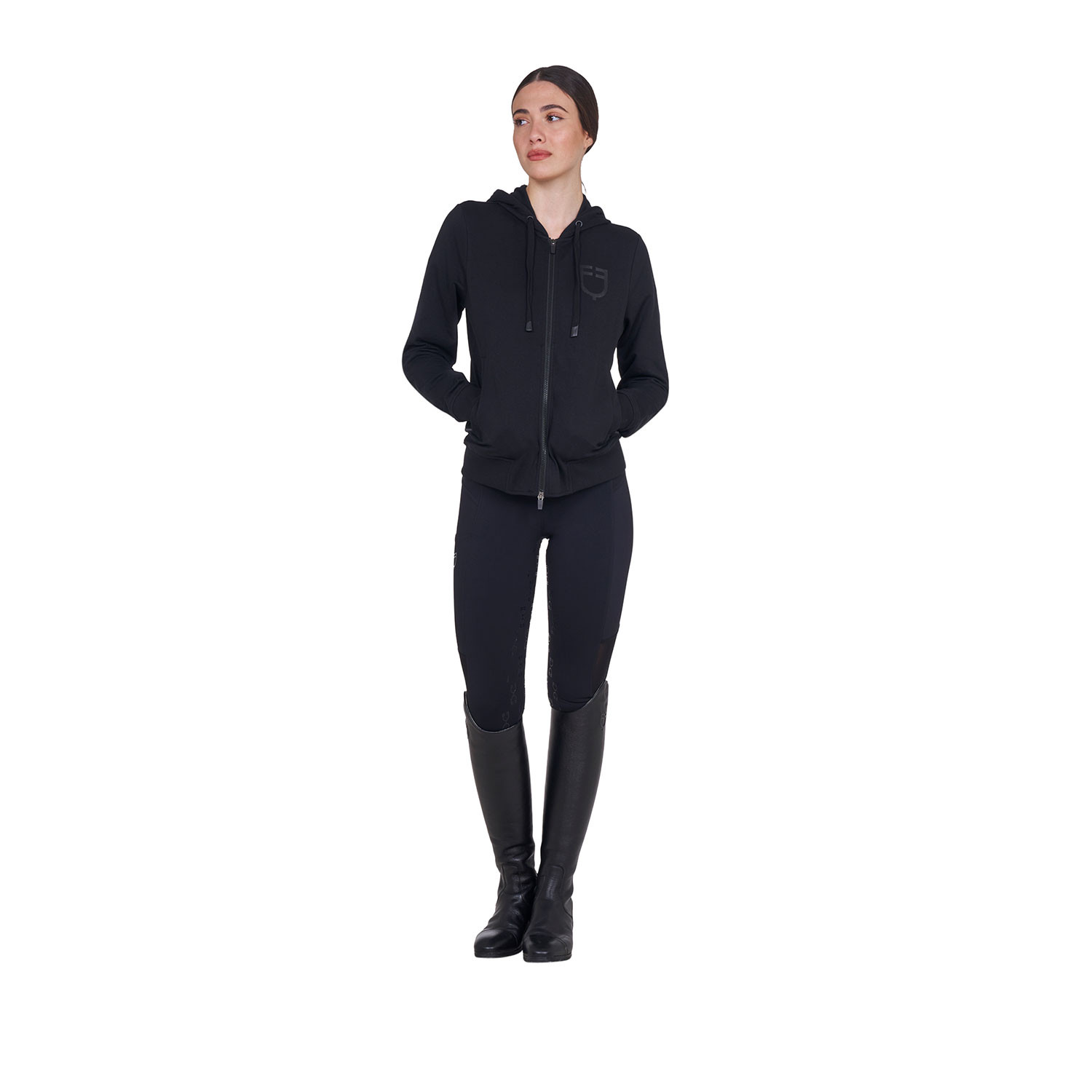 Sweatshirt für Damen mit verstellbarer Kapuze und Reißverschluss