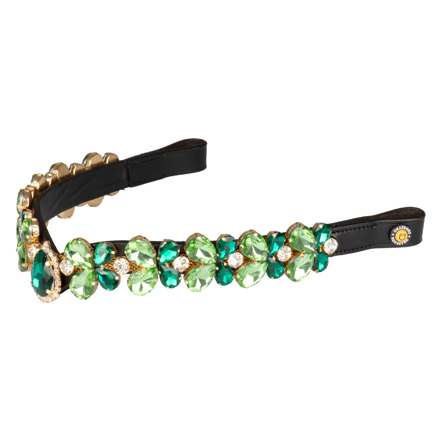 Stirnriemen Green Ray Crystal aus Leder