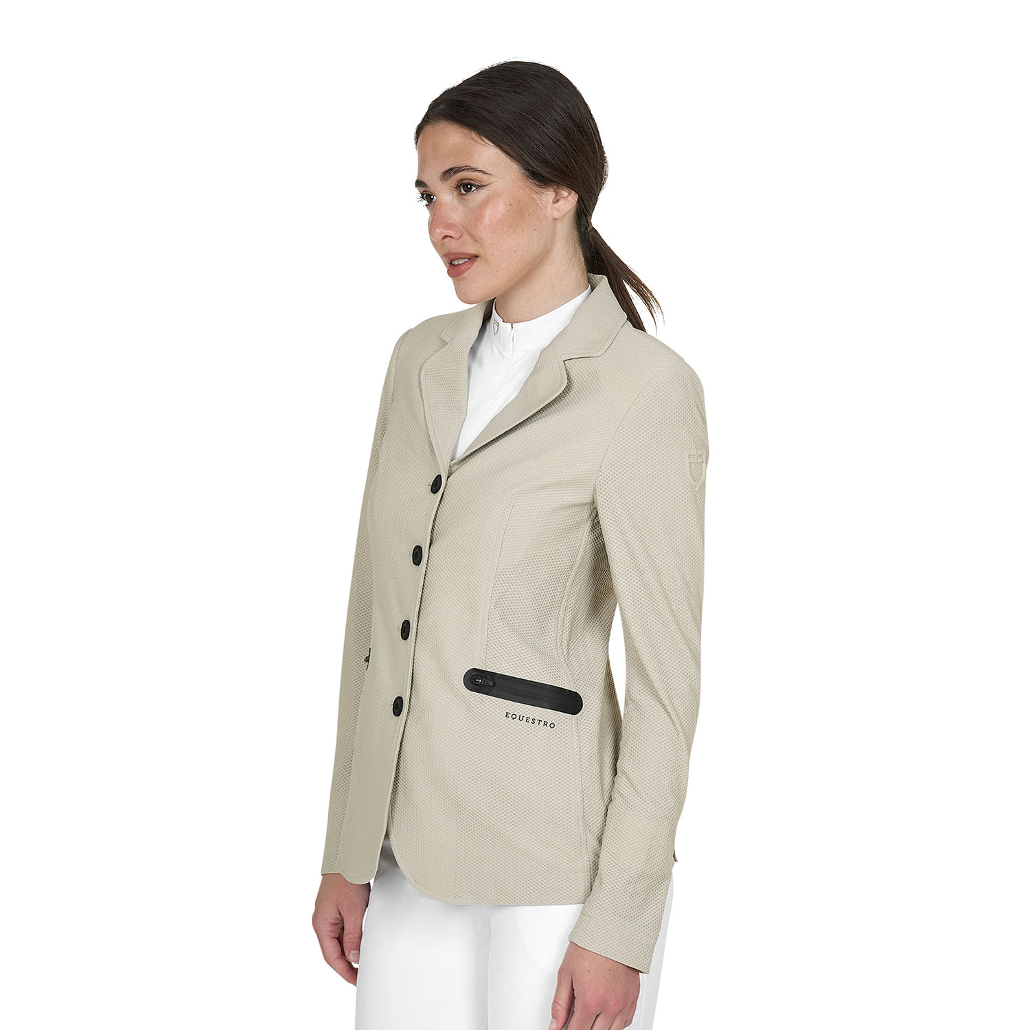 Turnierjacket für Damen mit vier Knöpfen aus perforiertem Stoff
