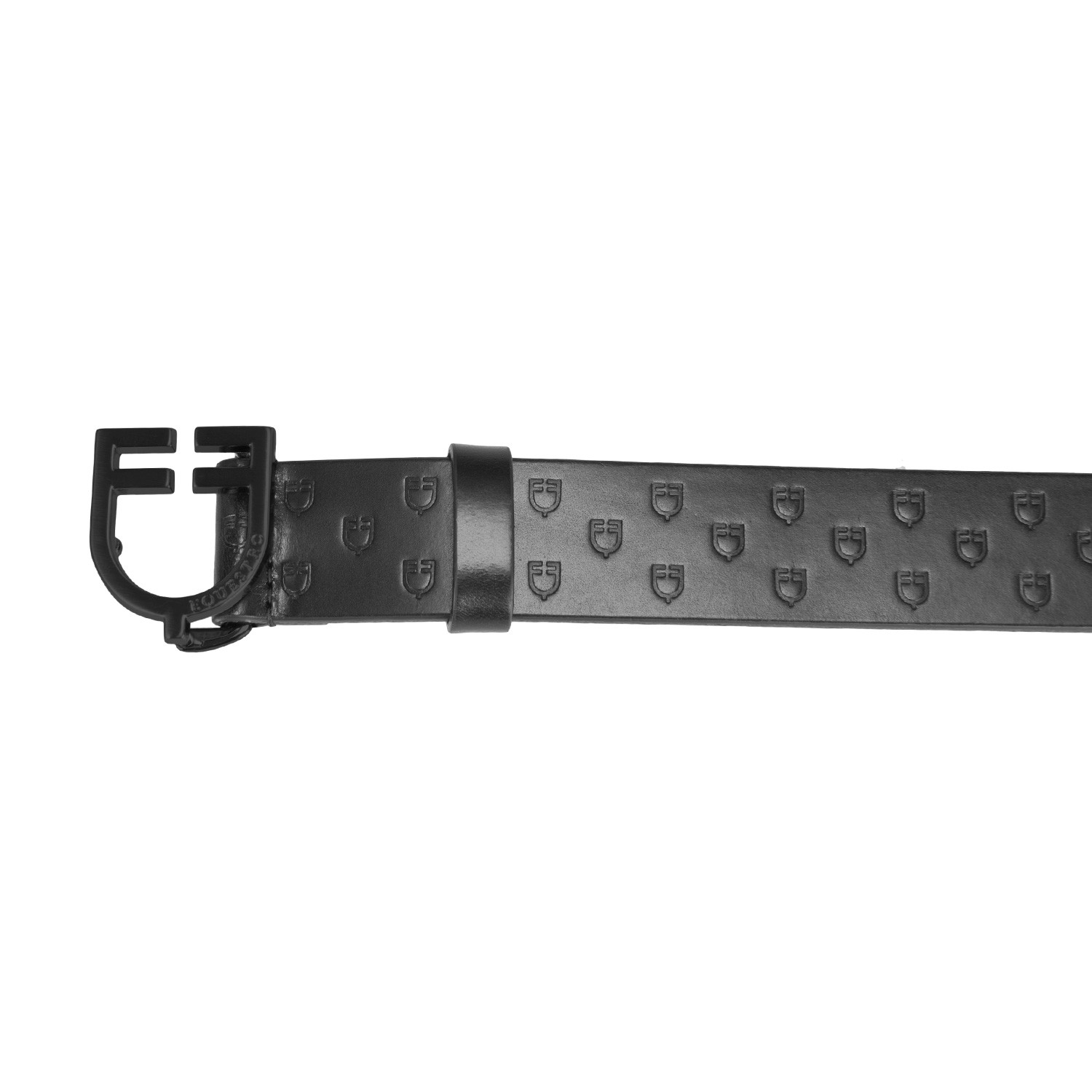 Schwarzer Ledergürtel mit Logo-Schnalle