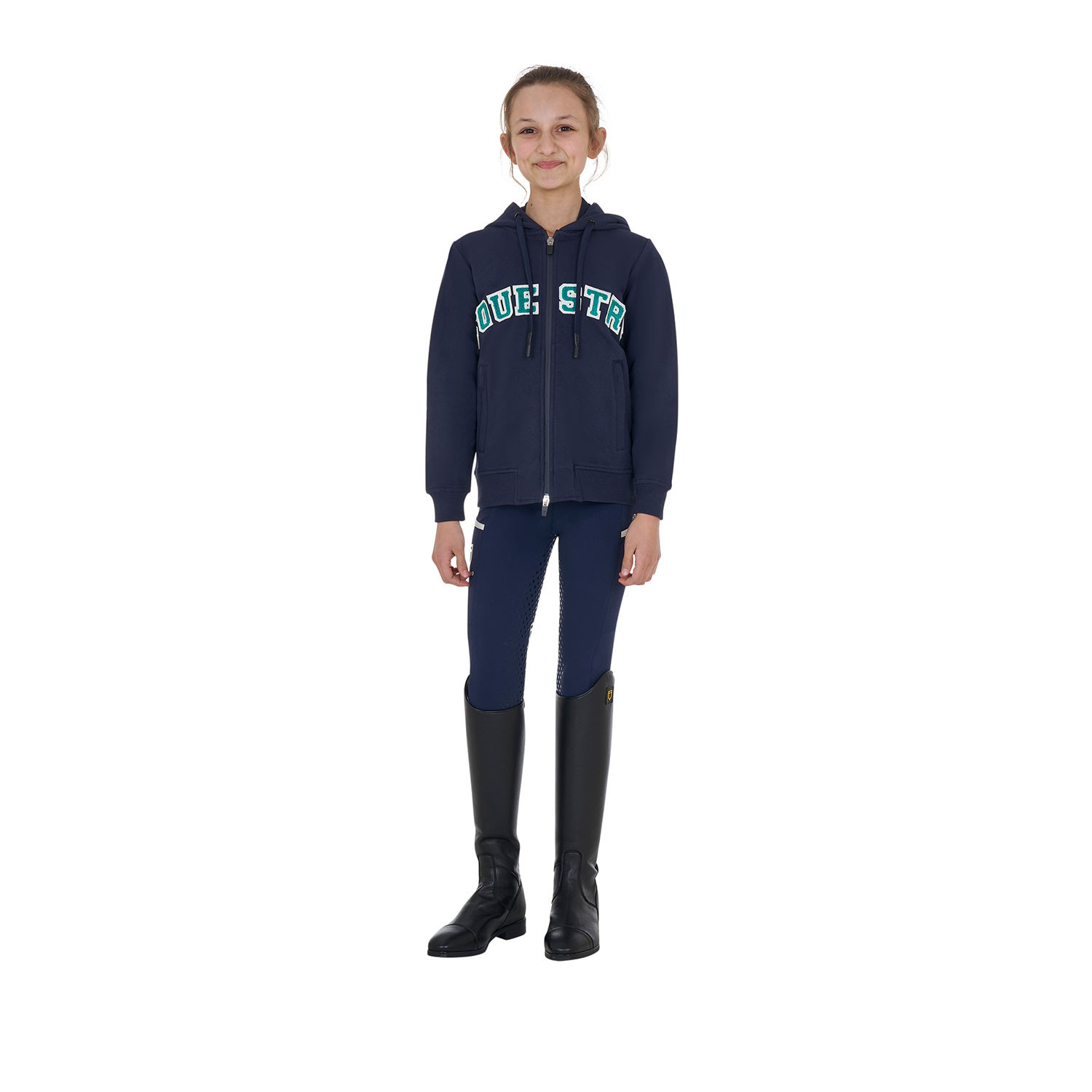 Kinder-Hoodie mit Reißverschluss und Schwamm-Schriftzug