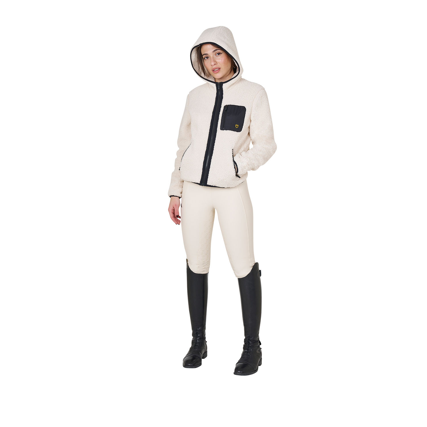 Damen-Fleece-Sweatshirt mit Fronttasche
