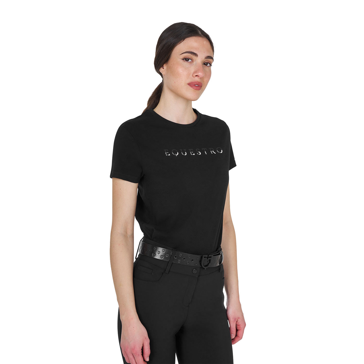 Damen-Baumwollshirt mit laminiertem Logo