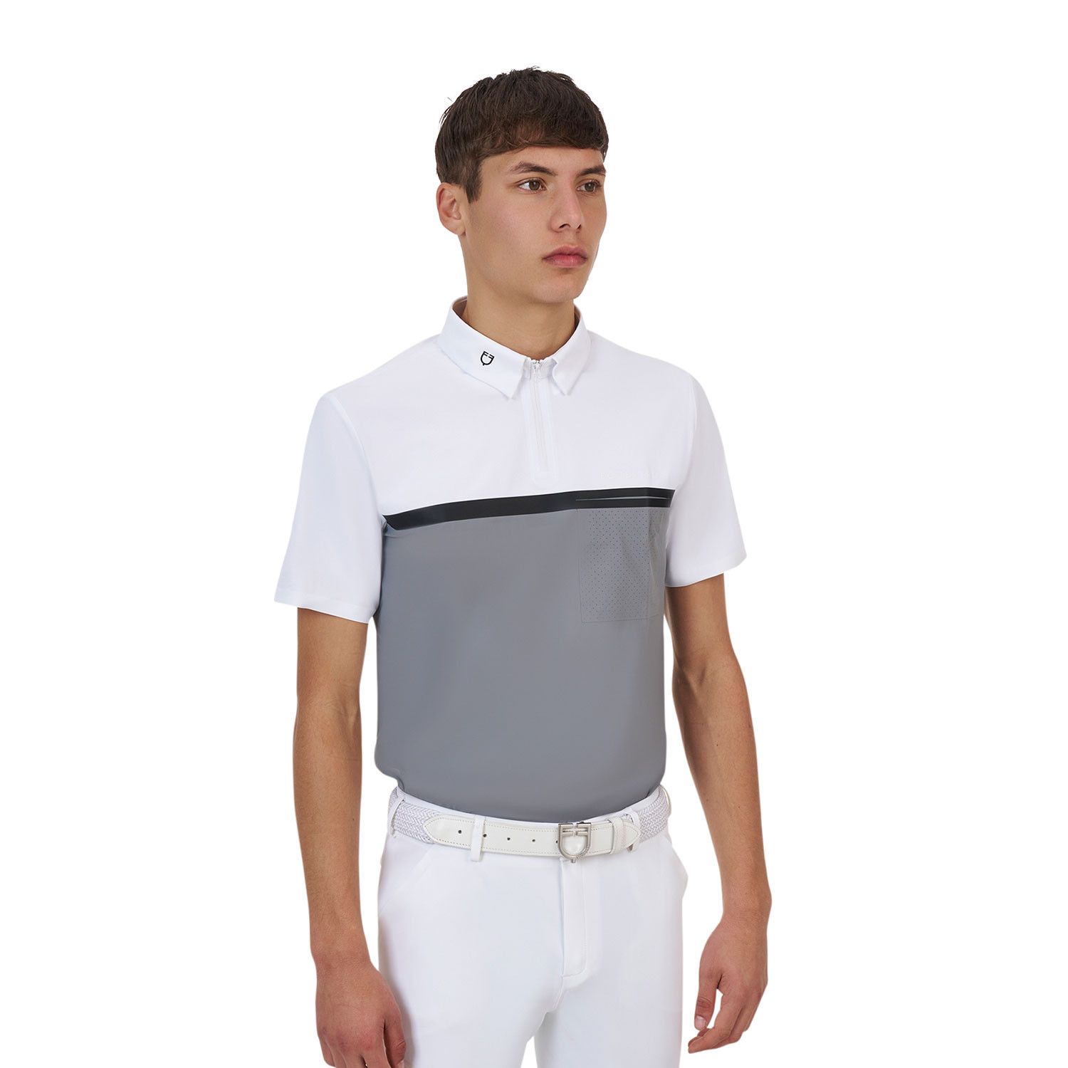 Herren-Turnierpoloshirt mit kurzen Ärmeln und Reißverschluss