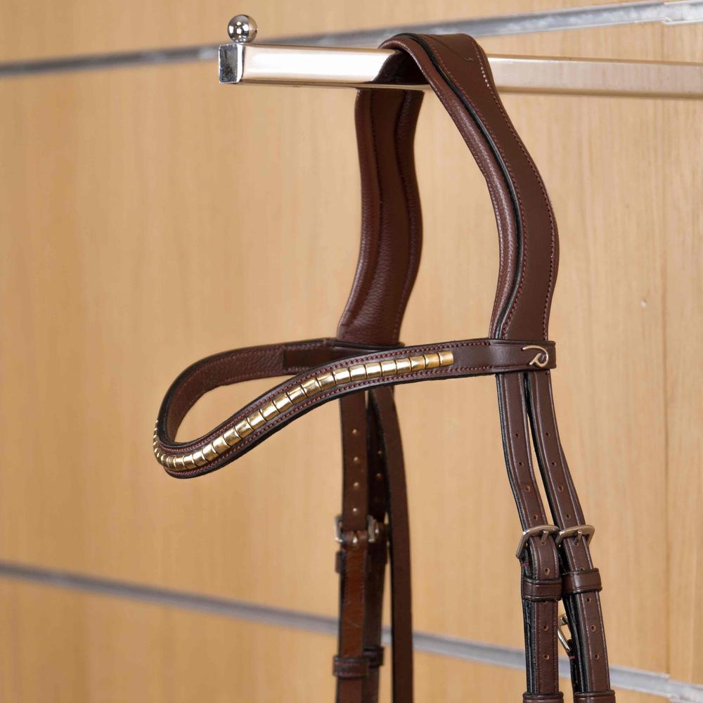 Straight browband with brass fittings