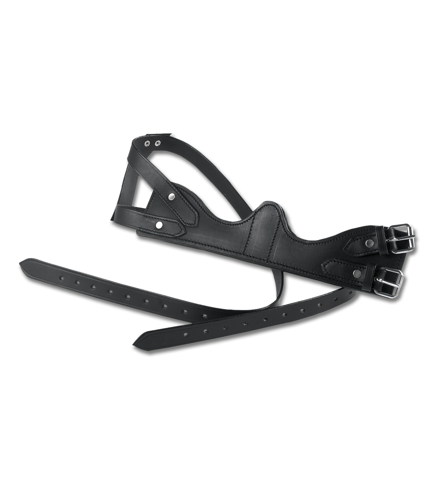 Kopperriemen, Leder, weich gepolstert, schwarz